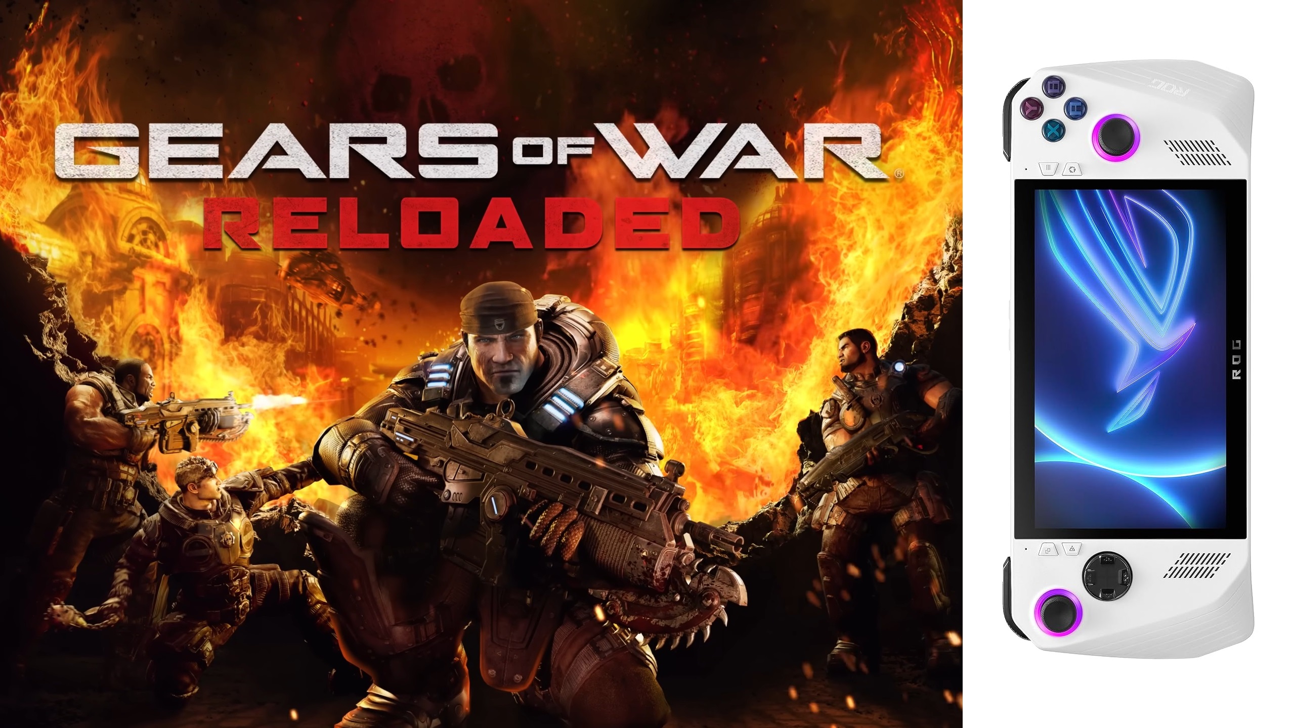 Picture of Gears of War Reloaded poster with ROG Ally