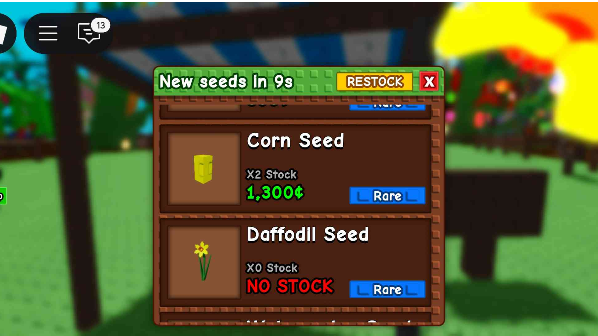 Get all the seeds you need to cook a pizza in Grow a Garden (Image via Roblox Corporation)