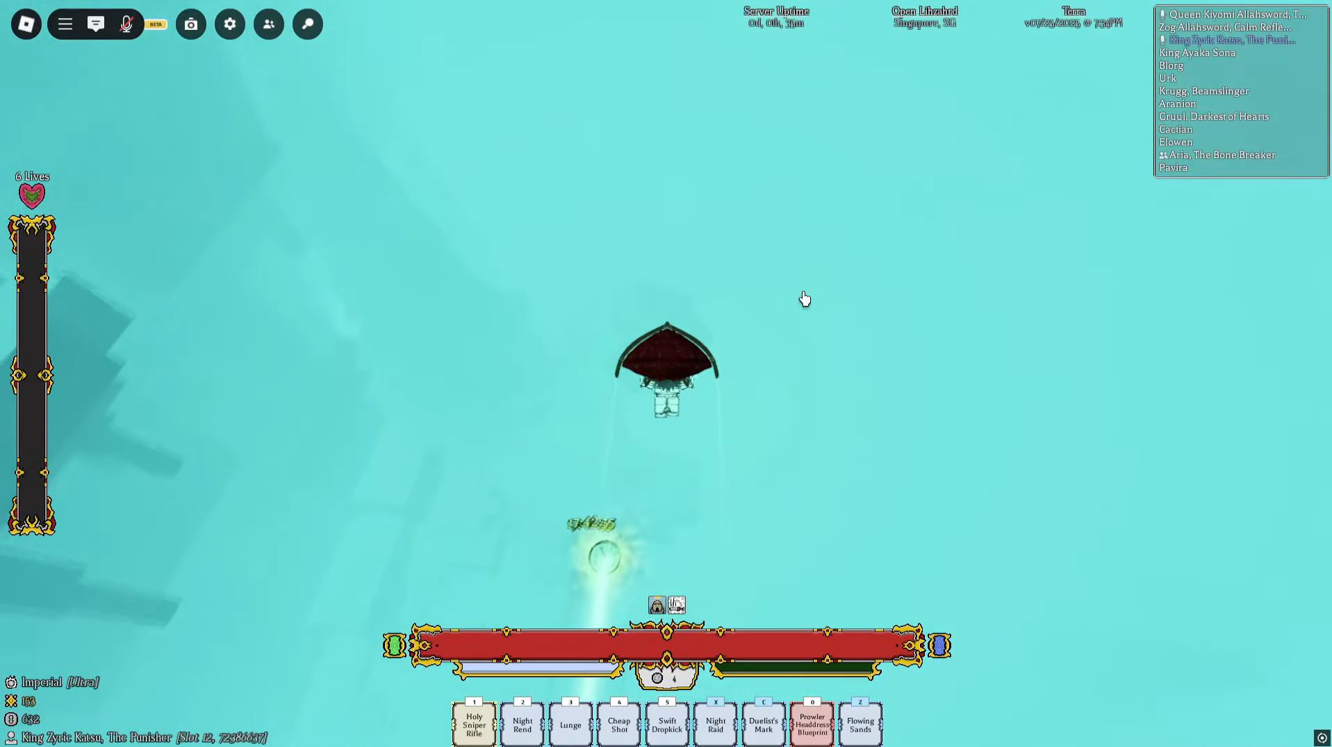 Gliding to the bridge (Image via Roblox)