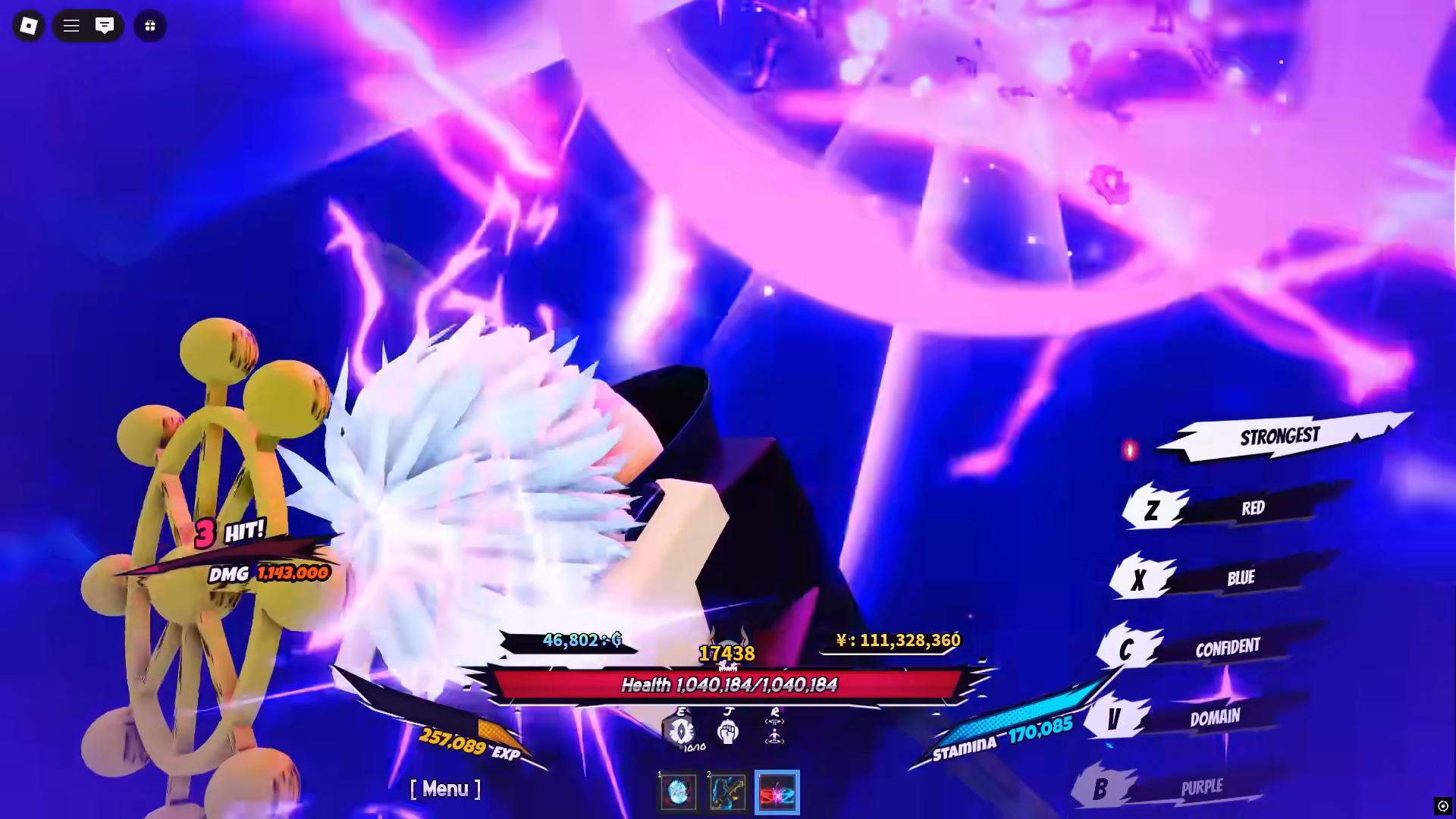 Gojo Satoru Purple (Image via Roblox)