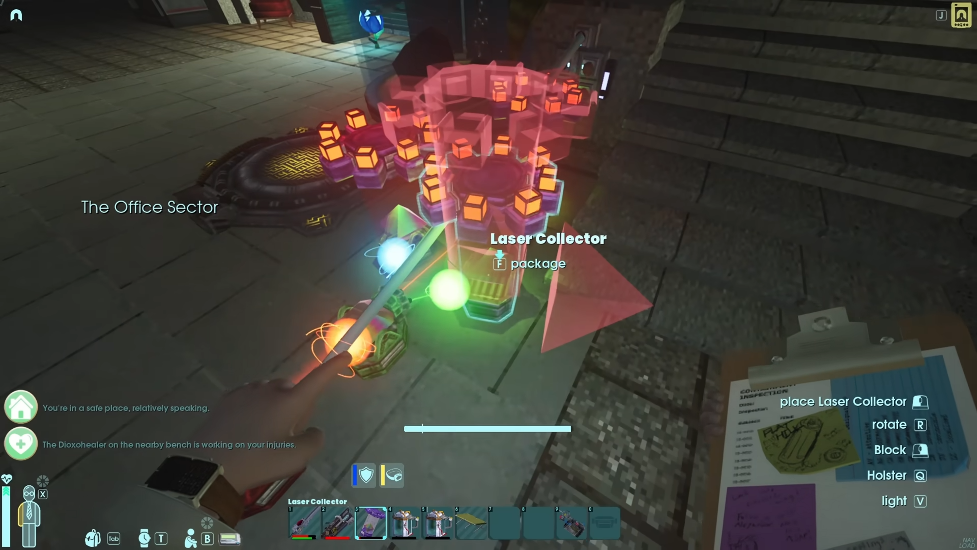 Having a group of Laser Collector in your base is a good idea. (Source: Playstack)