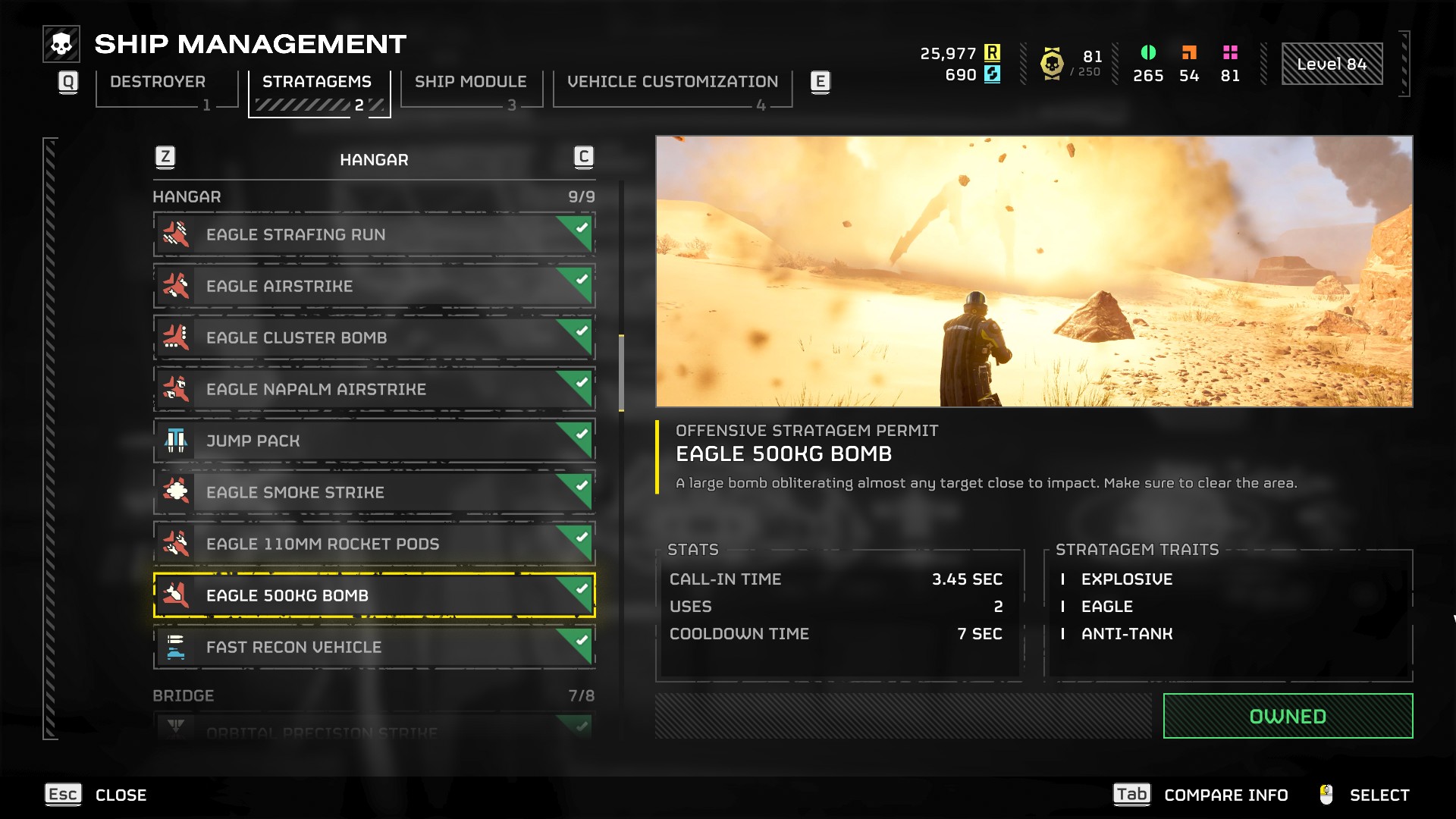 All Eagle Stratagems (Image via PlayStation)