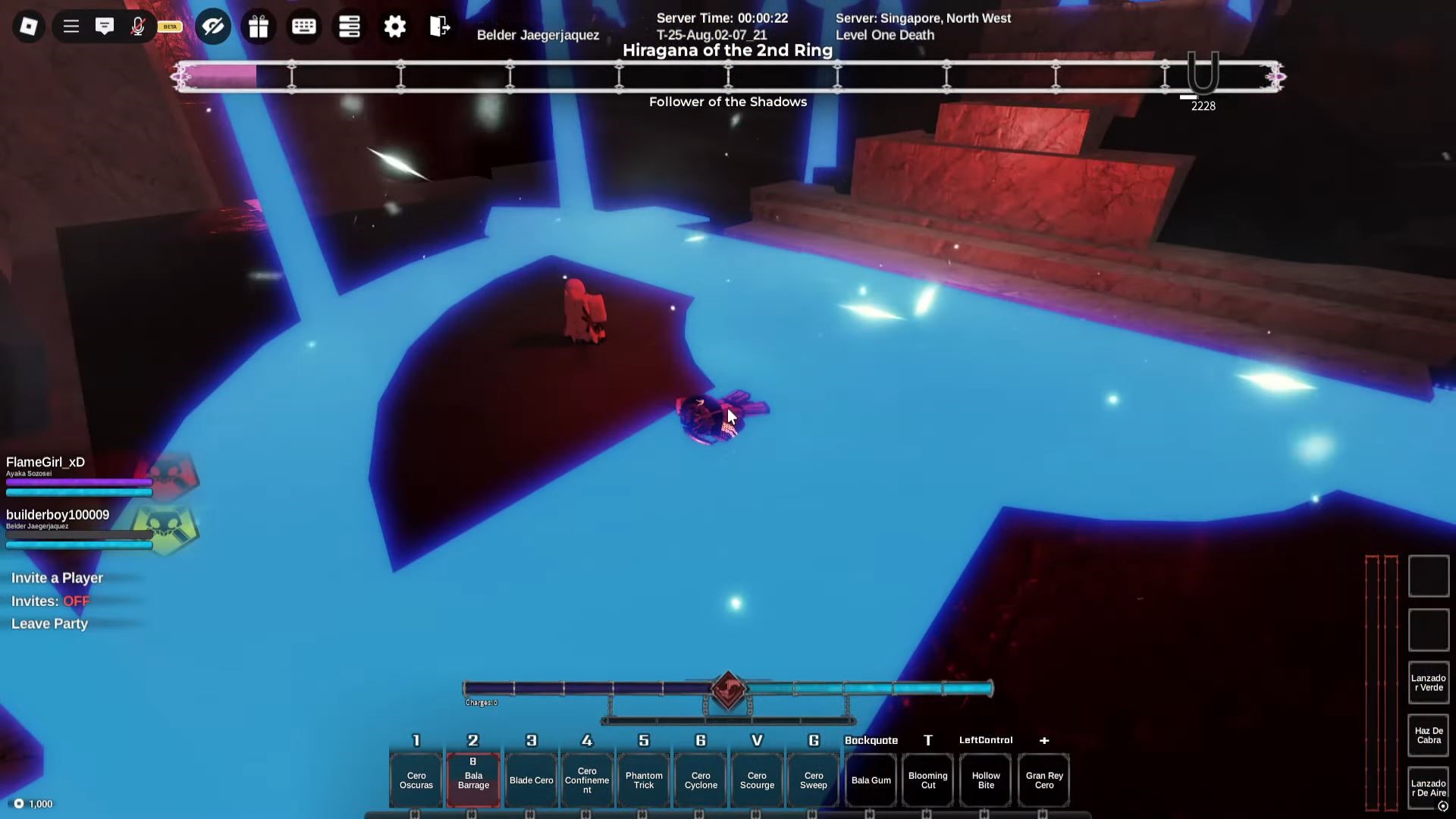 Hiragana boss glitched and wont attack (Image via Roblox)