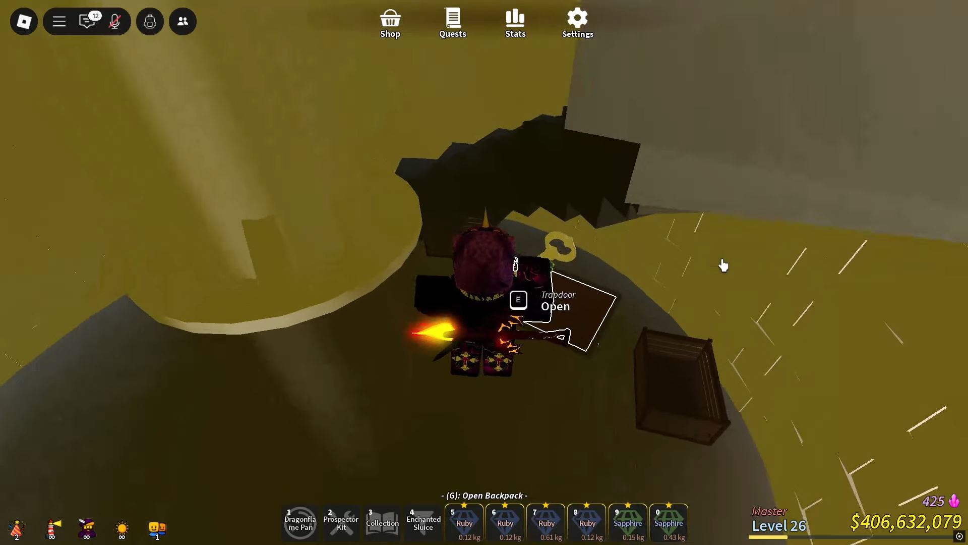 Lighthouse Trapdoor in Prospecting (Image via Roblox)