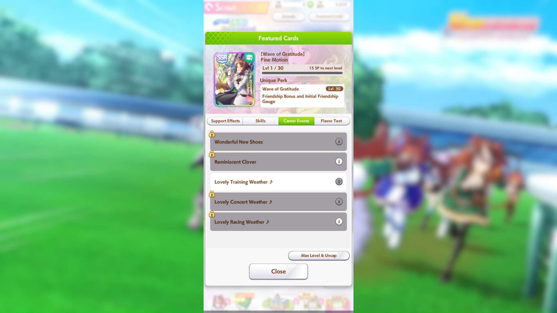 Lovely Training Weather in Umamusume Pretty Derby (Image via Cygames Inc.)