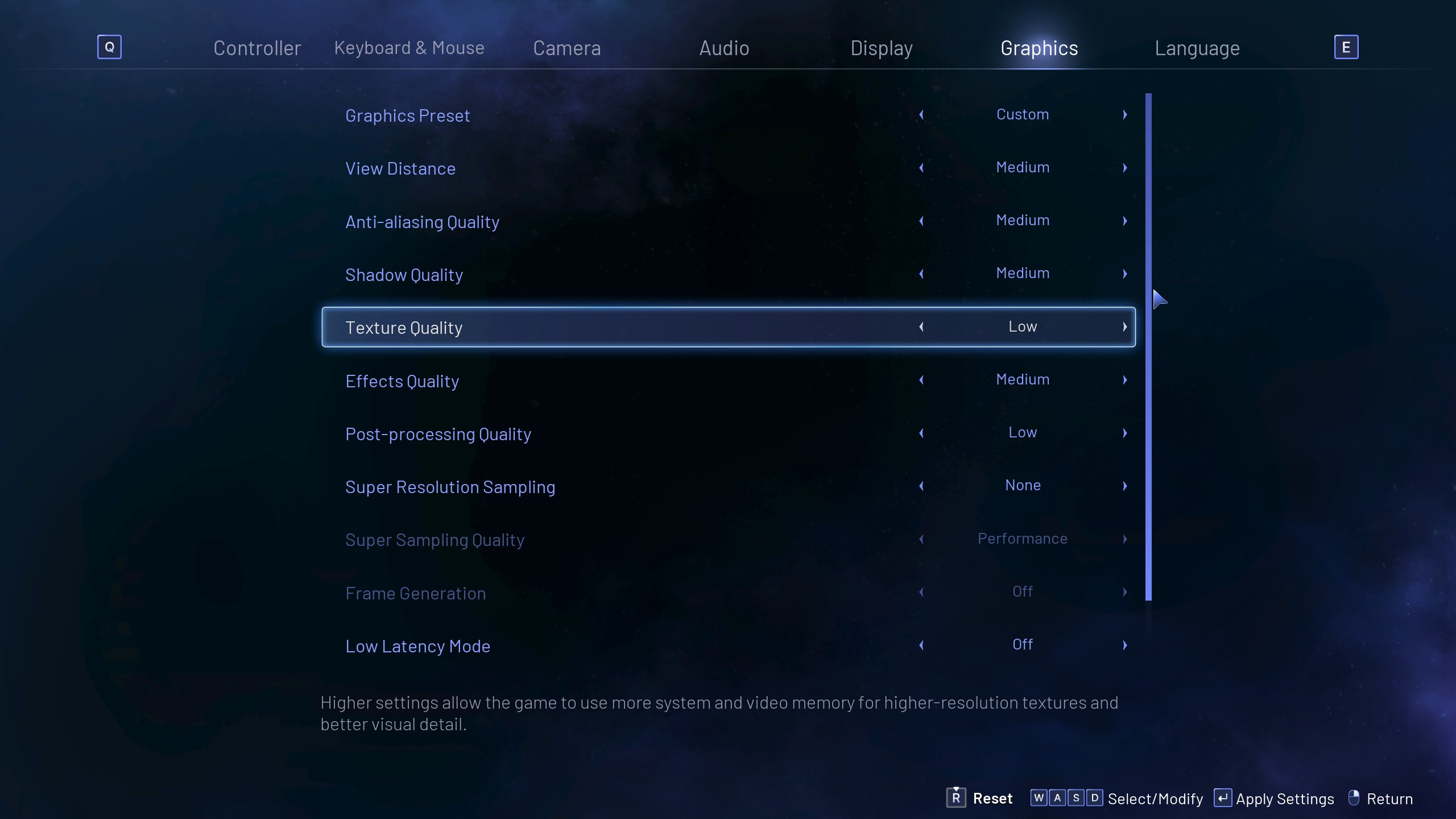 Lost Soul Aside: Settings for MSI Claw (Image via PlayStation Publishing LLC)