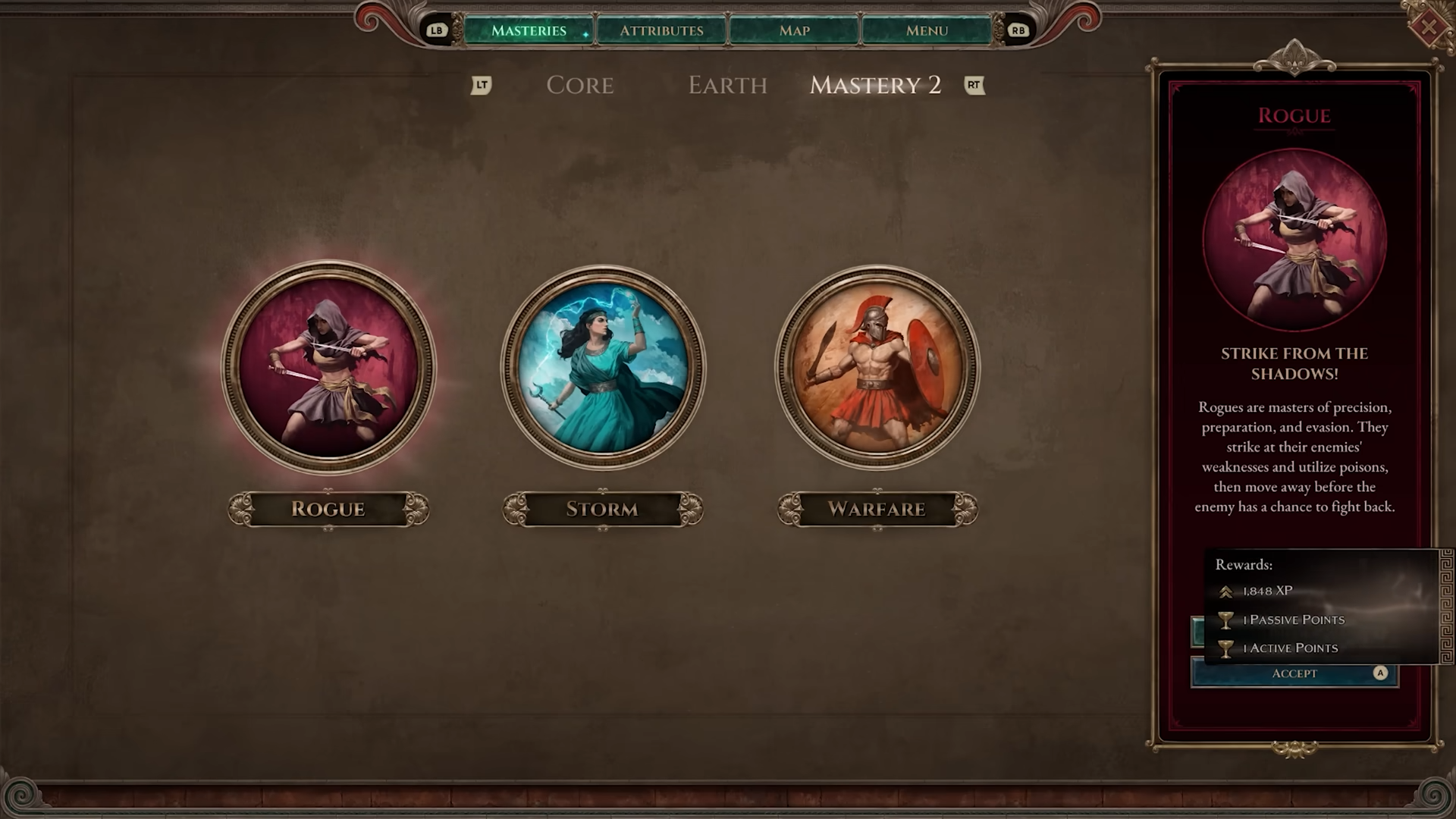 Masteries in Titan Quest 2. (Source: THQ Nordic)