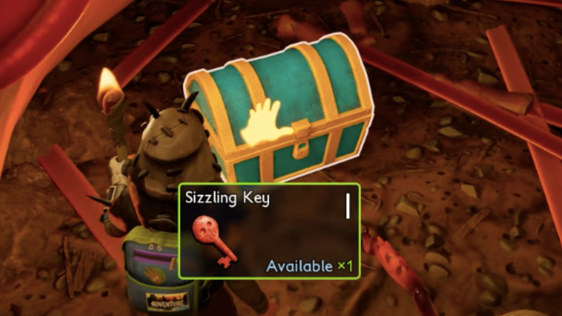 Use the Sizzling Key to open the treasure (Image via Xbox Game Studios)