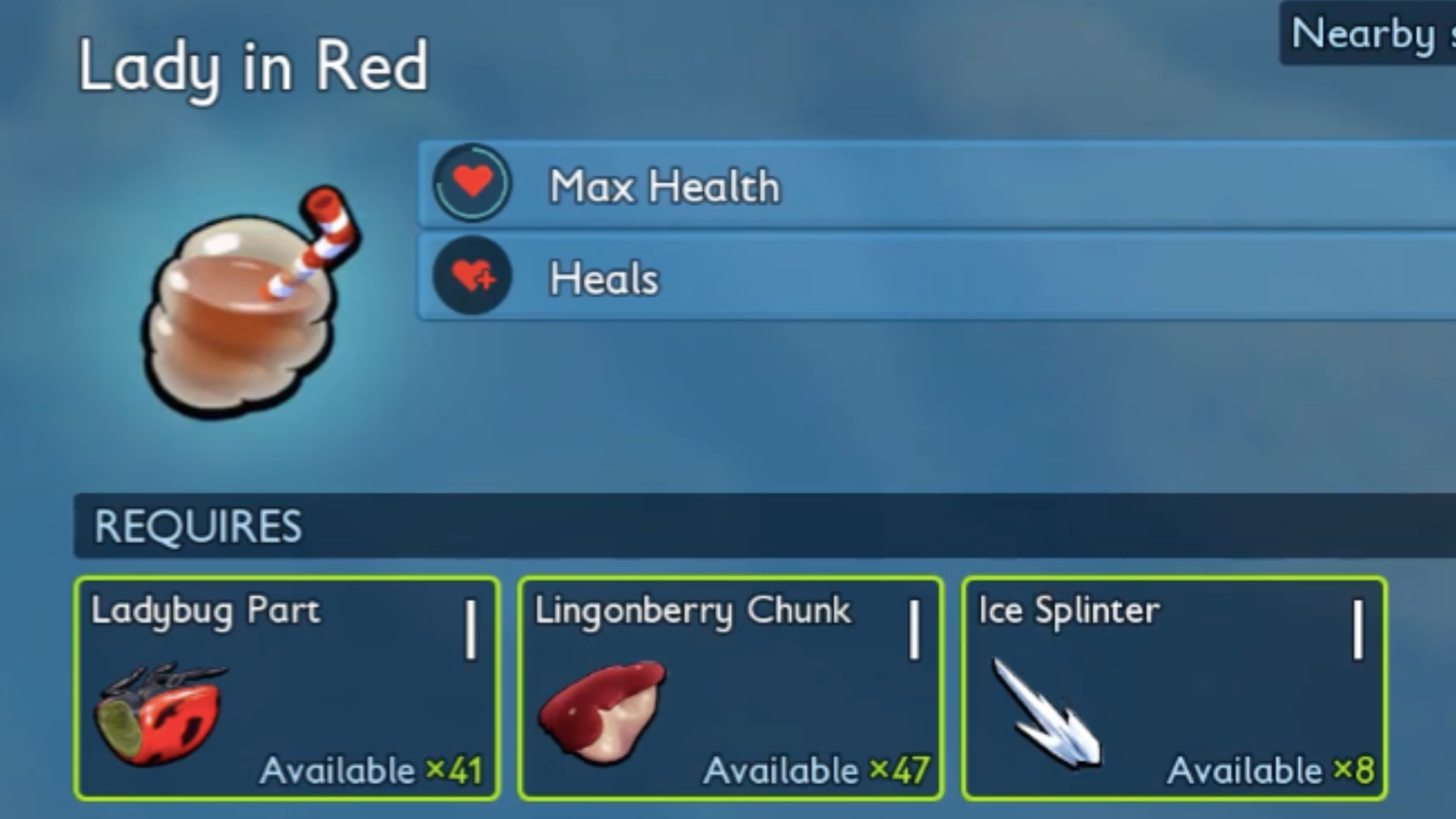 Learn the Lady in Red Smoothie recipe (Image via Xbox Game Studios)