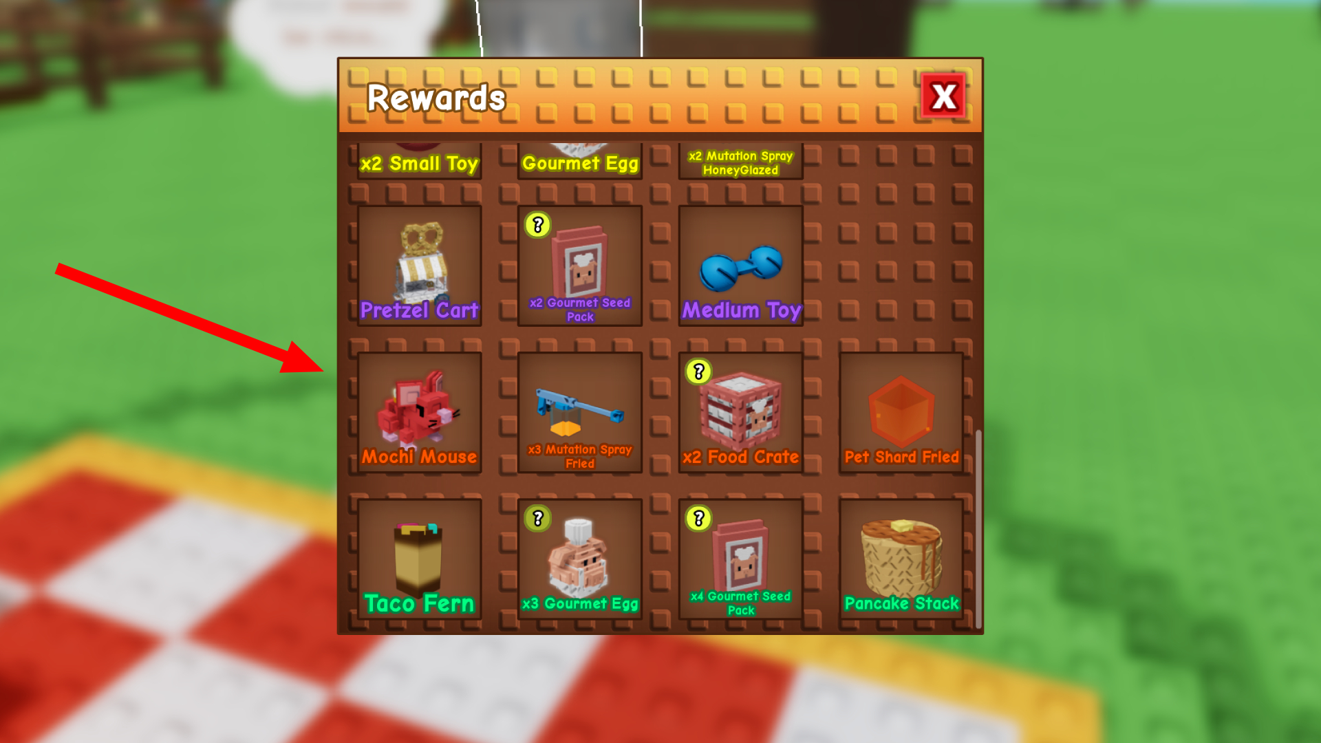 Mochi Mouse drops from the Cooking Rewards (Image via Roblox Corporation)
