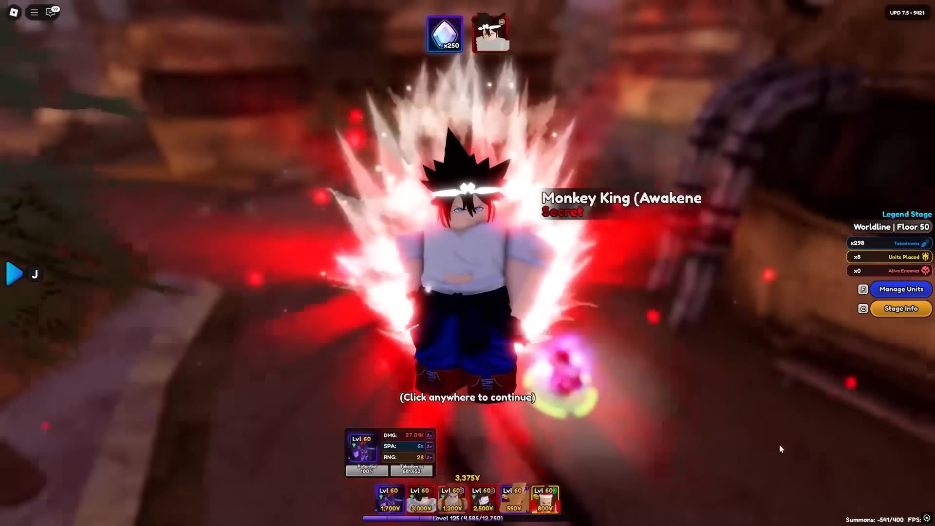 Monkey King in Anime Vanguards (Image via Roblox)