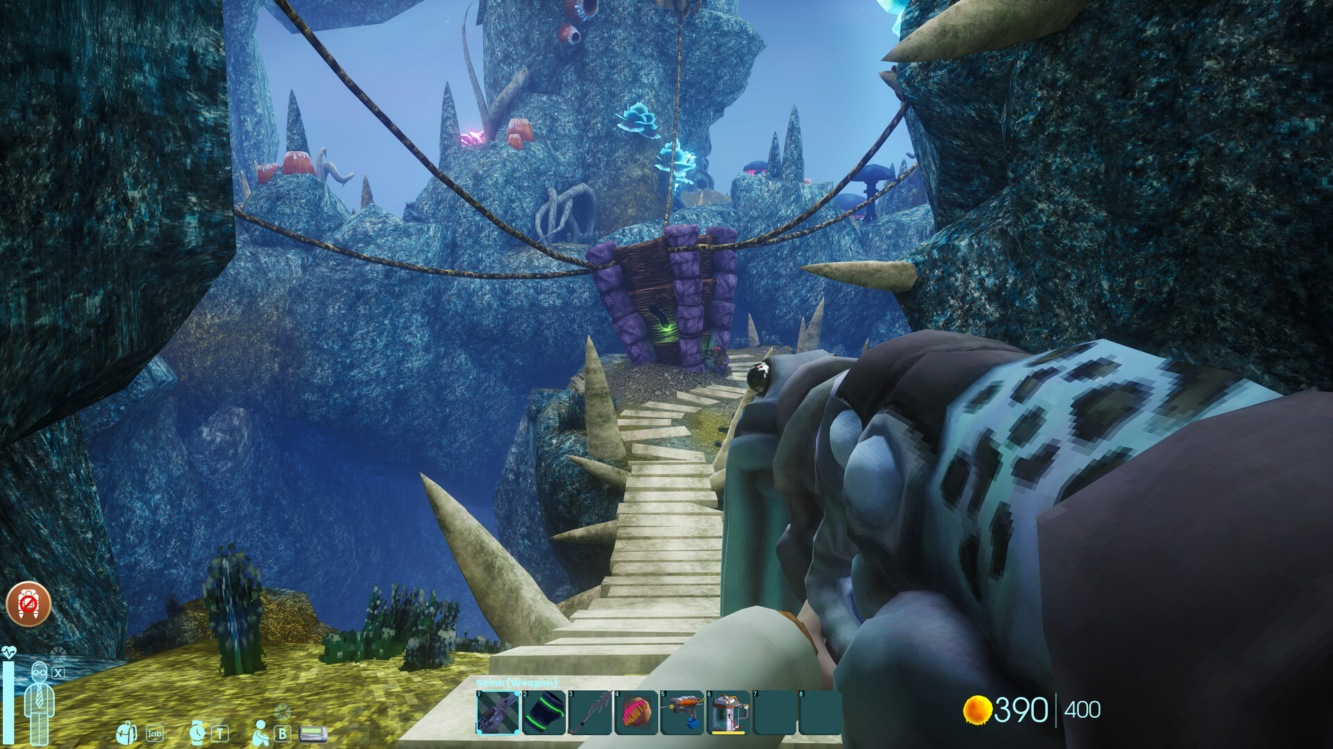 Moving around the different sections becomes easier with the Teleporter