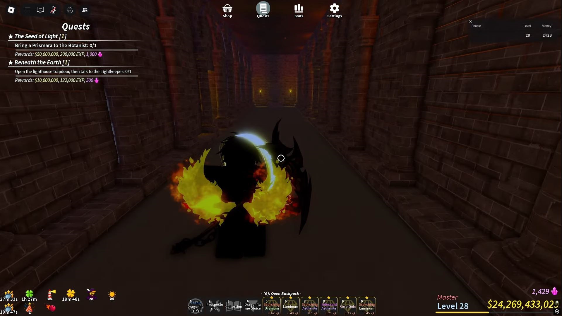 Navigating through the tunnel (Image via Roblox)