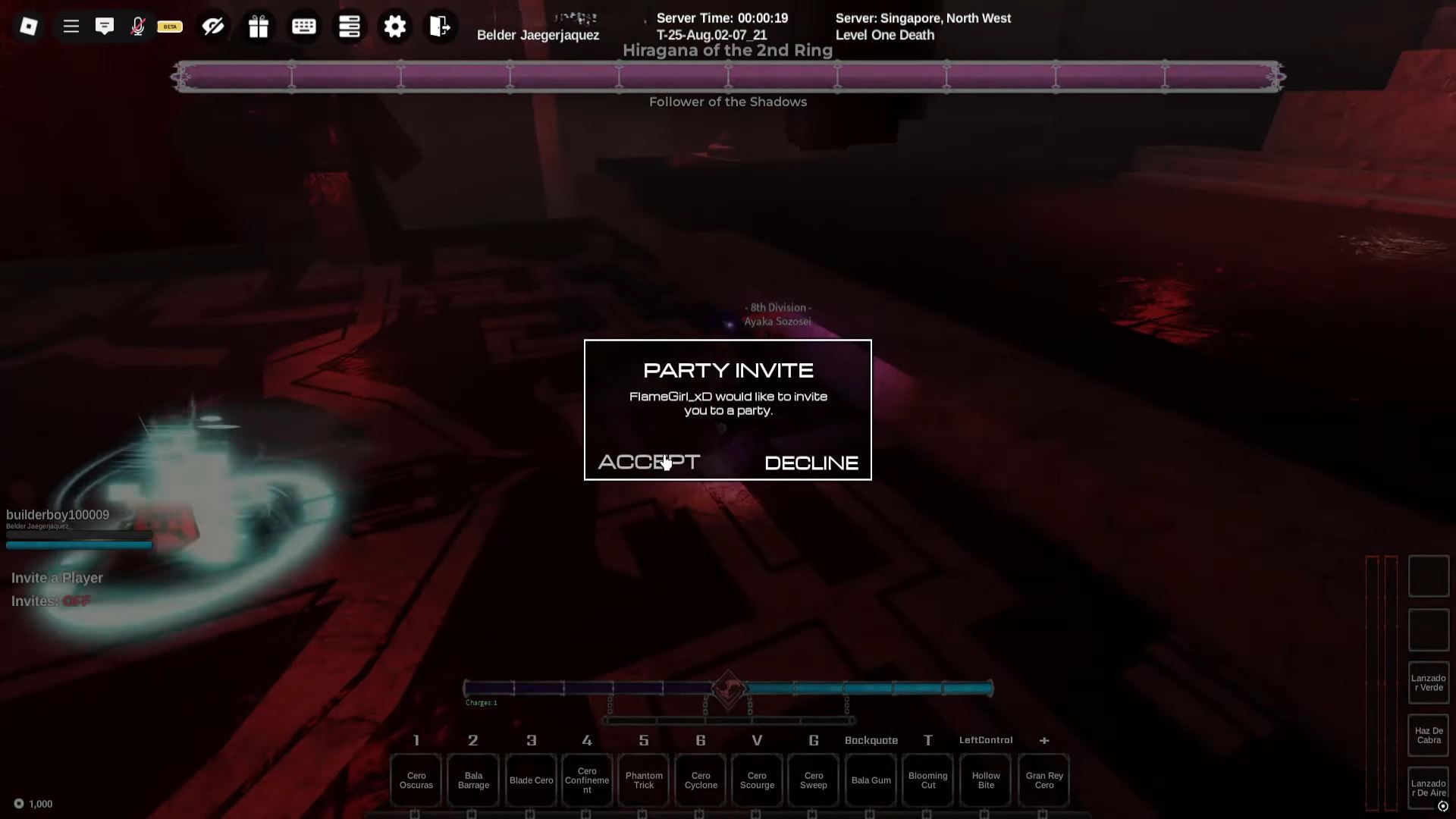 Party invite to glitch (Image via Roblox)