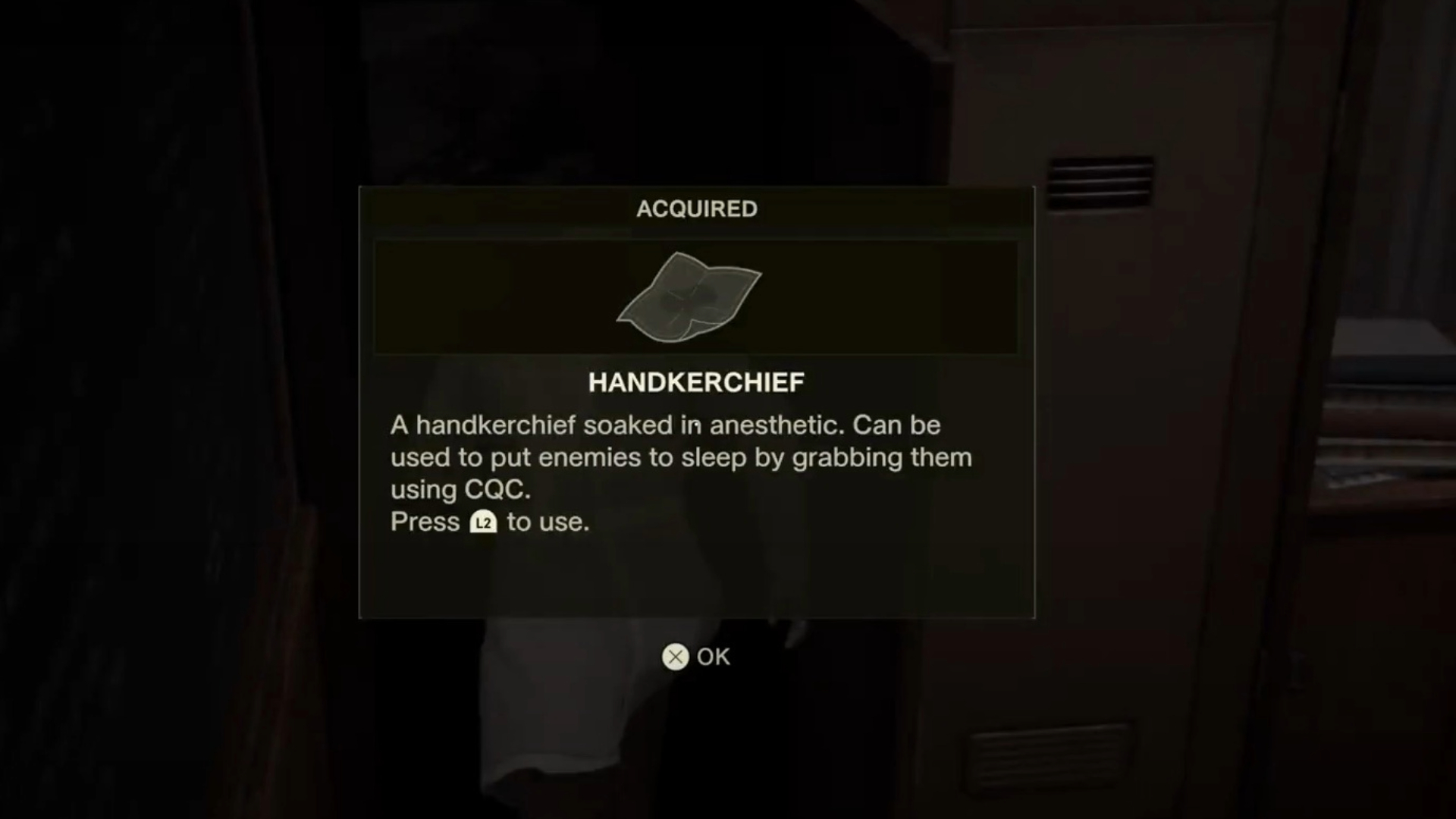 Picking up a handkerchief