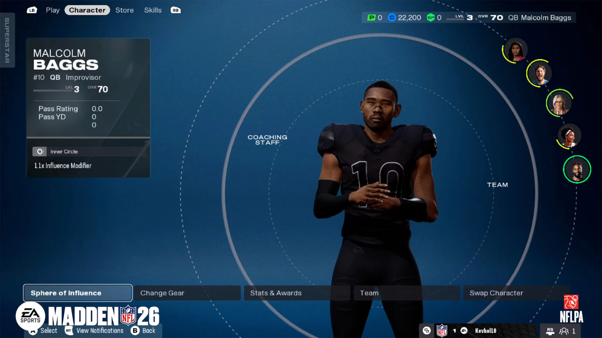 Qurterback abilities let you pass the ball to receivers or run with it yourself