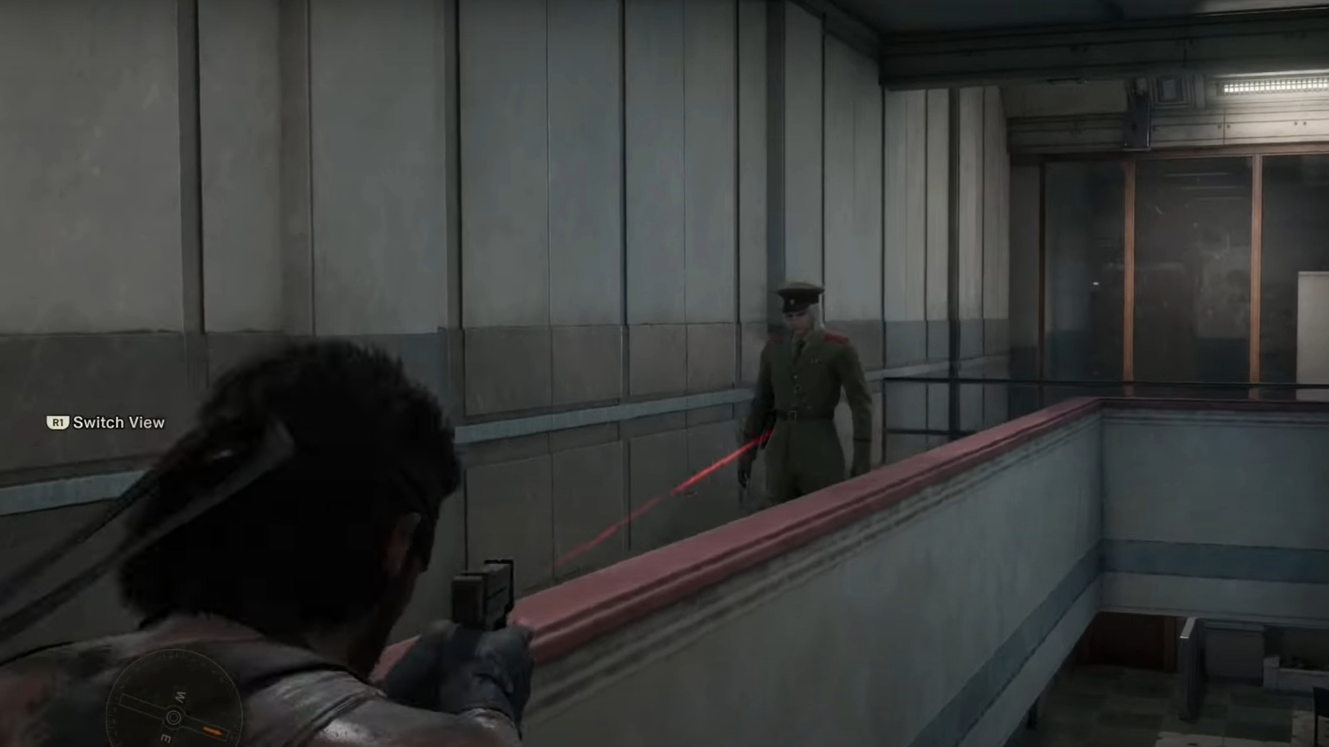Raikov is the guard with the white hair