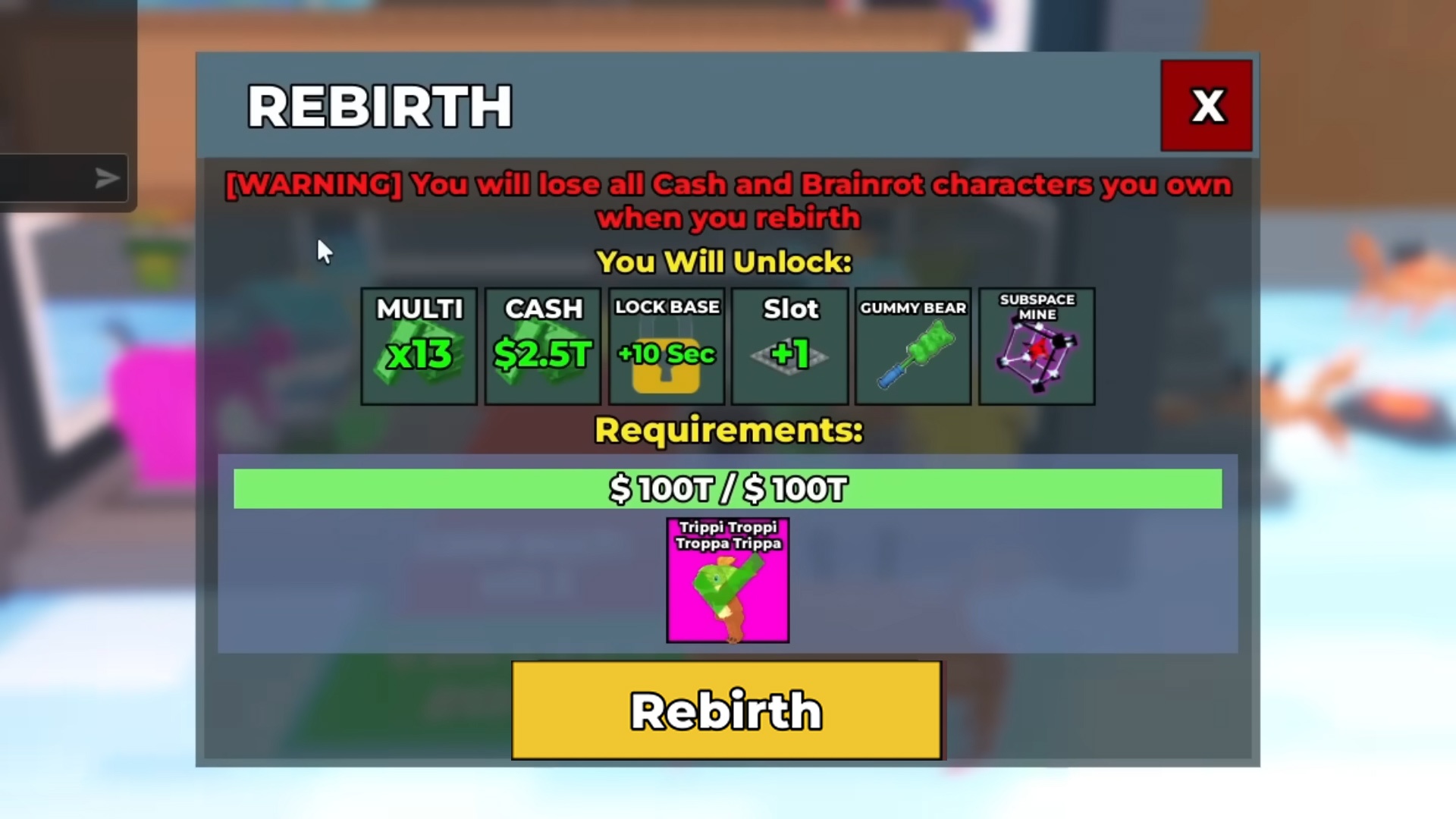 Rebirth 14 (Image via Roblox Corporation | @InsightBlox/YouTube)