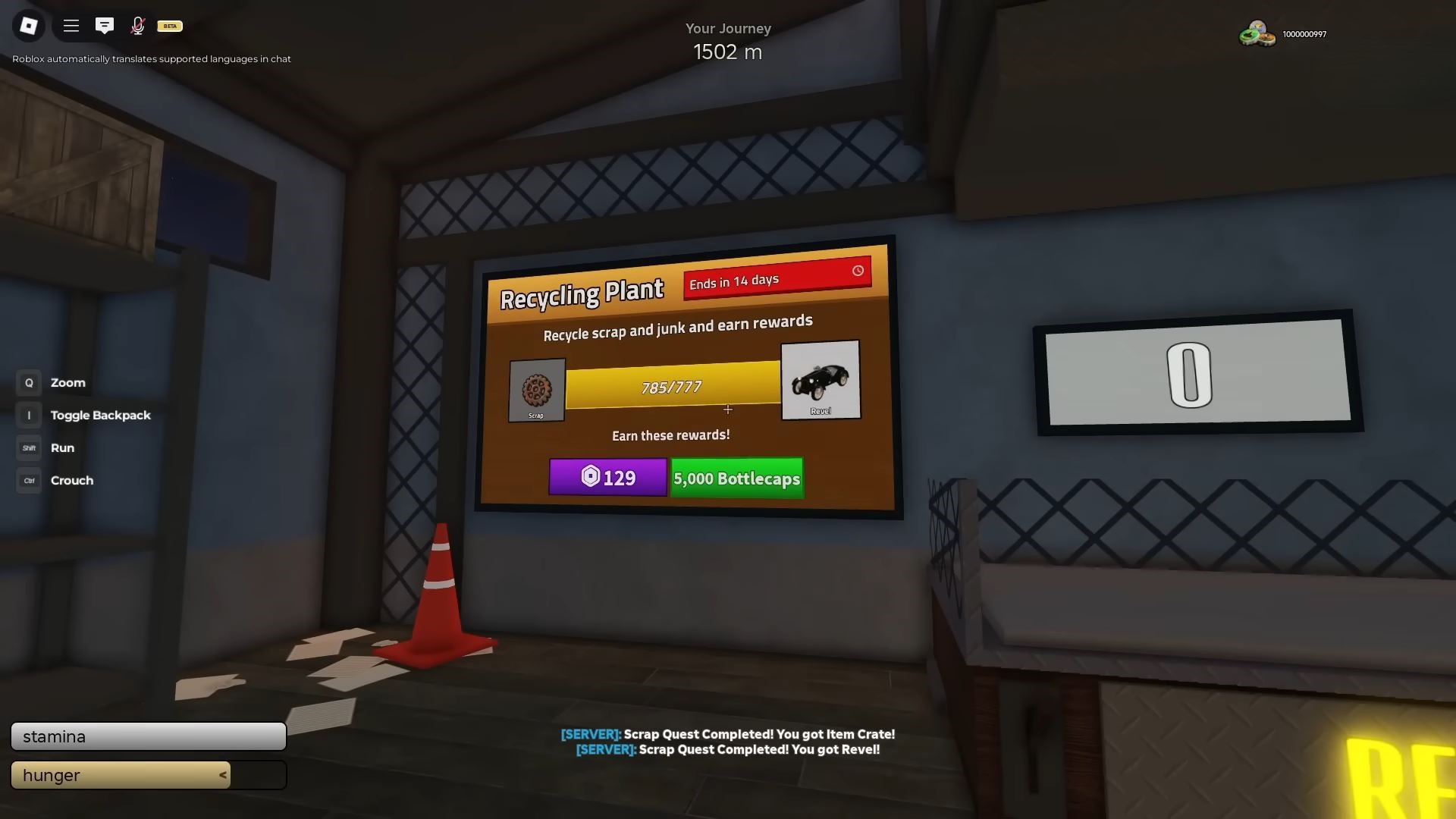 Reach 777 Scrap Points (Image via Roblox Corporation)