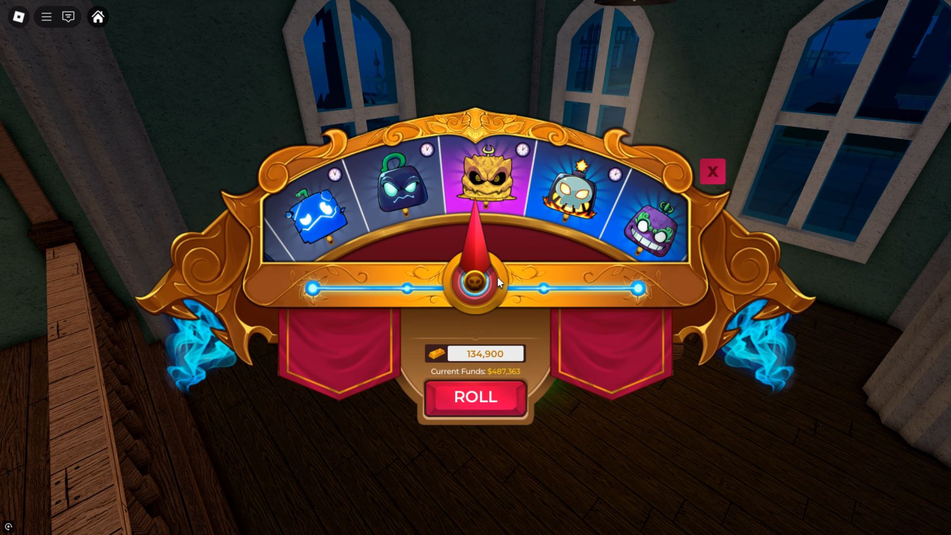 Rerolling Fruit in Vox Seas (Image via Roblox)