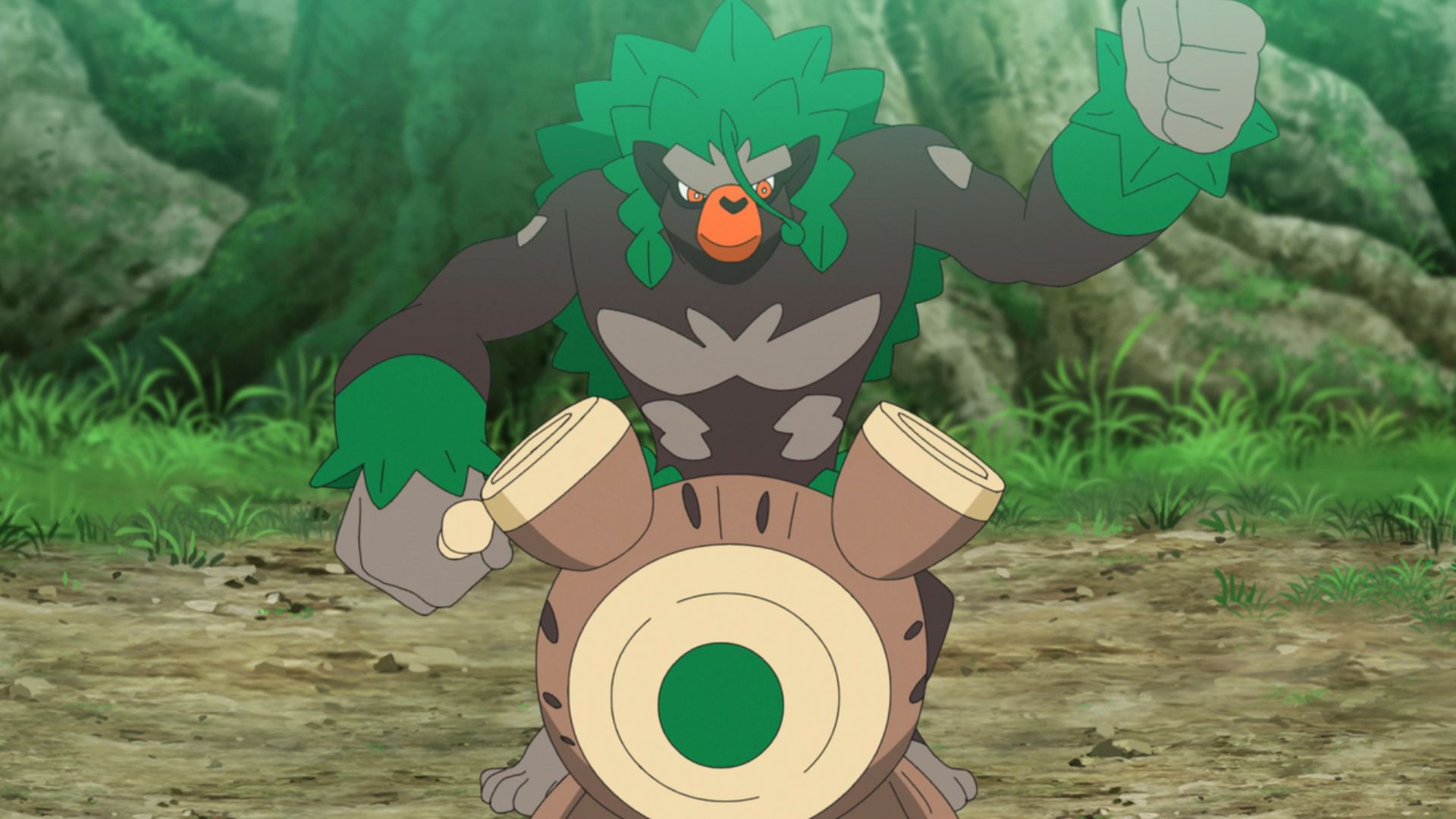 Rillaboom in the anime (Image via TPC)