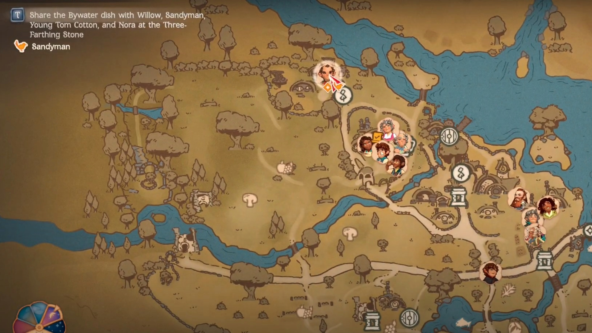 Sandyman's shop location on your map