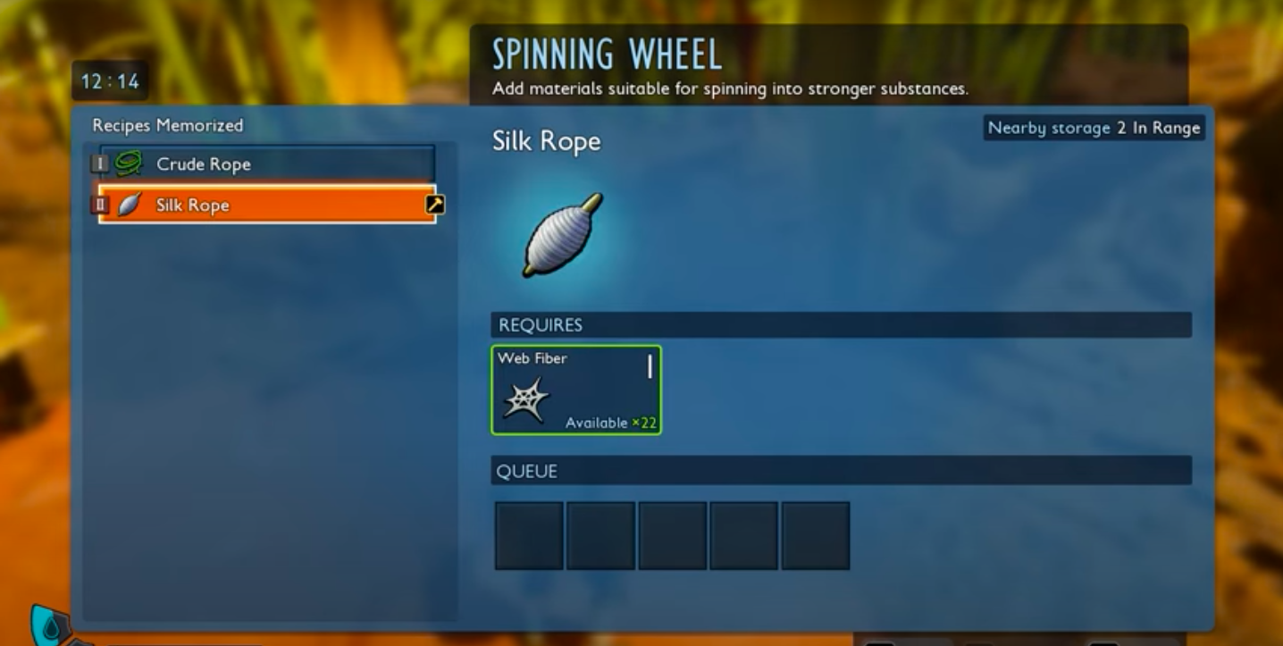 You will require web fiber in the Silk Rope crafting process (Image via Xbox Game Studios | HeRo Survival Guides/YouTube)