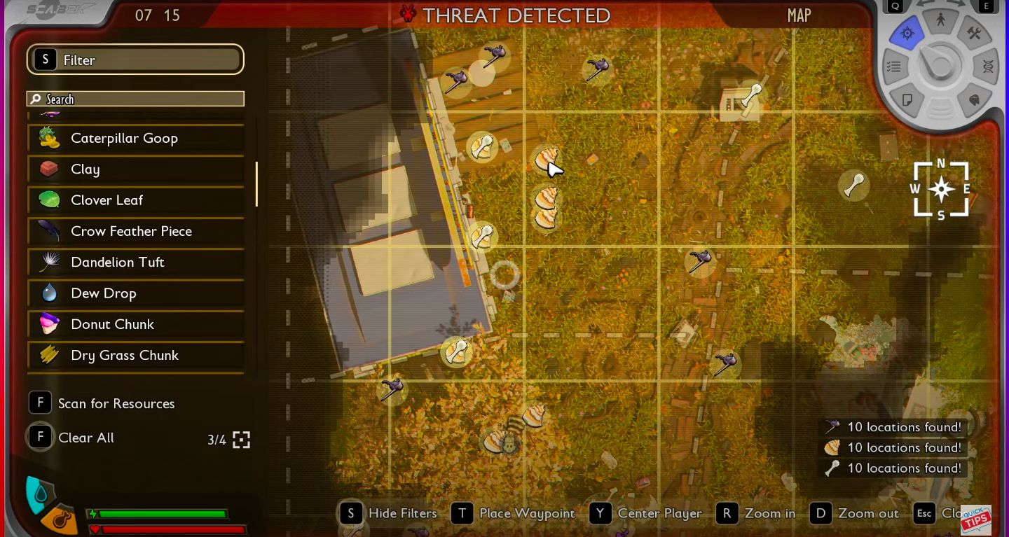 Locations of the Garden Snails in the game (Image via Xbox Game Studios | Quick Tips/YouTube)