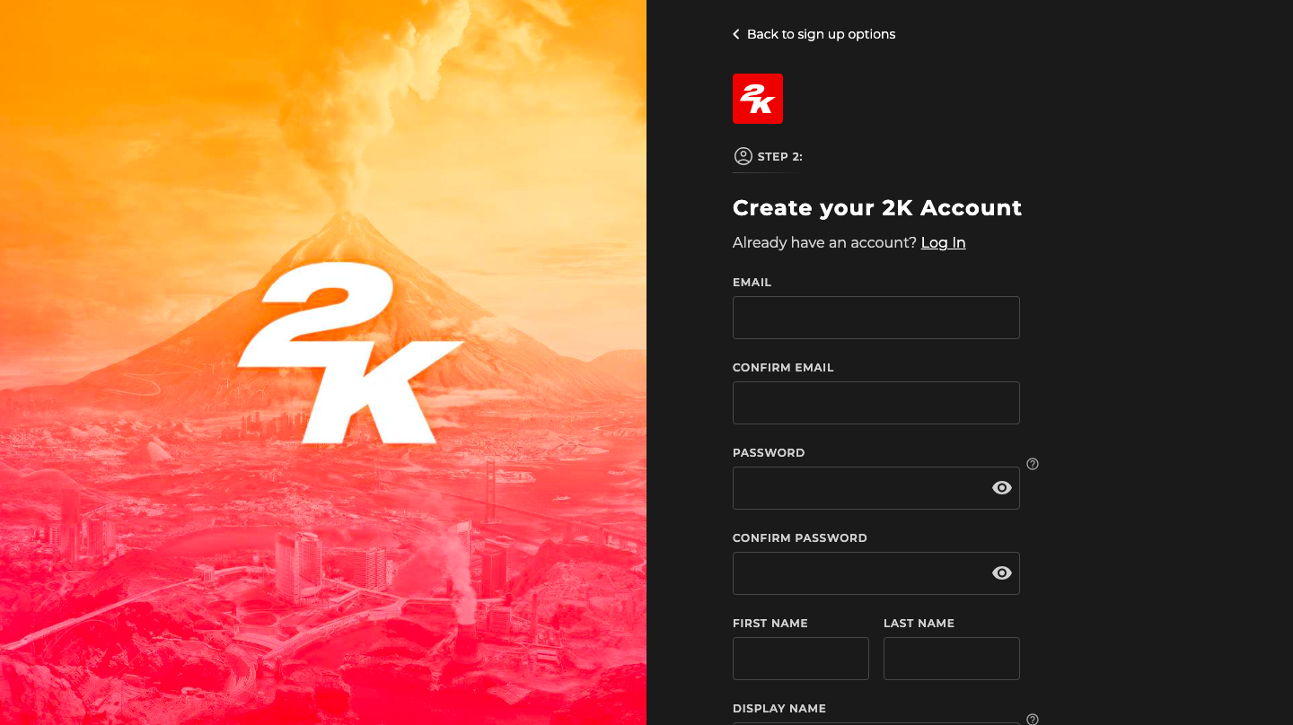 Sign Up process (Image via 2K Games)