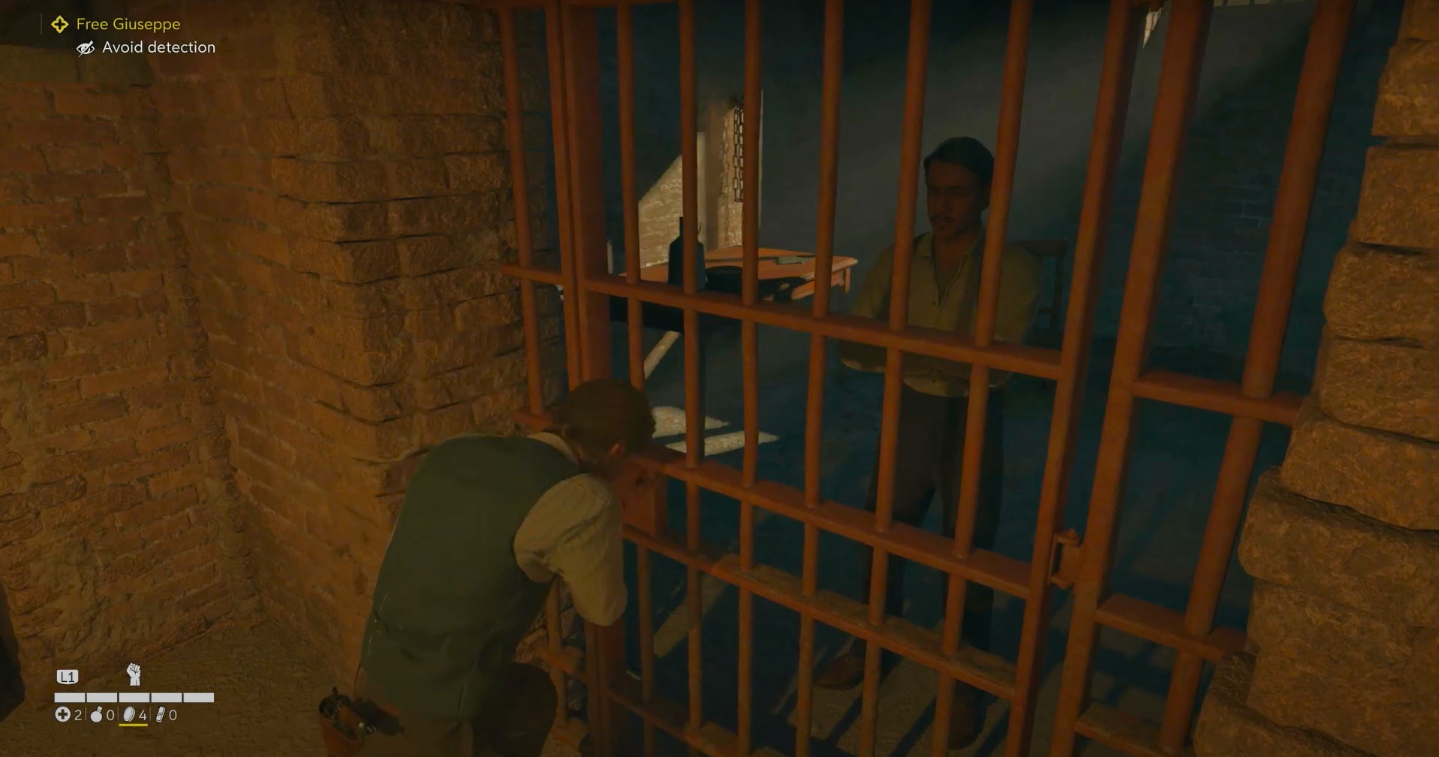 Help the forger escape from the jail in La Difesa Siciliana (Chapter 6) mission in Mafia The Old Country (Image via 2K Games | WoW Quests/YouTube)
