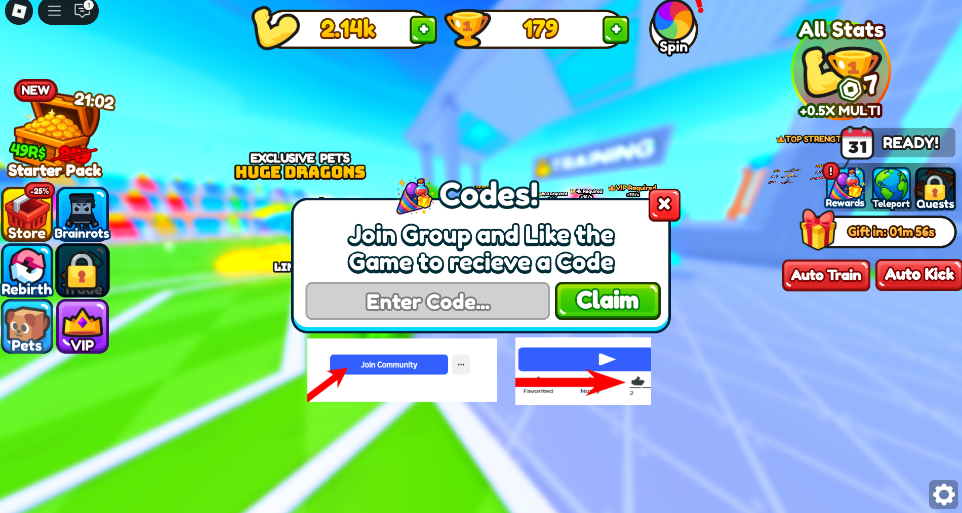 Redeem the codes here (Image via Roblox Corporation)