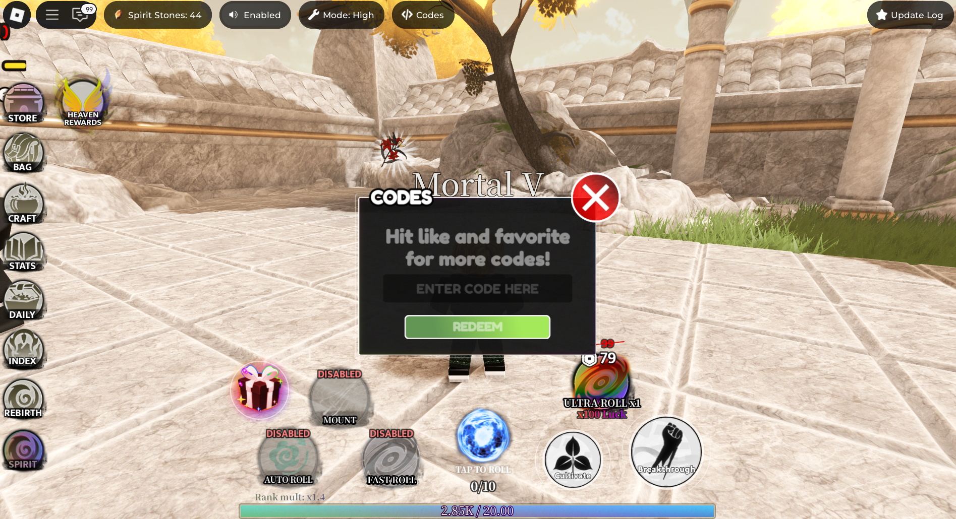 Immortal Luck X (Image via Roblox Corporation)