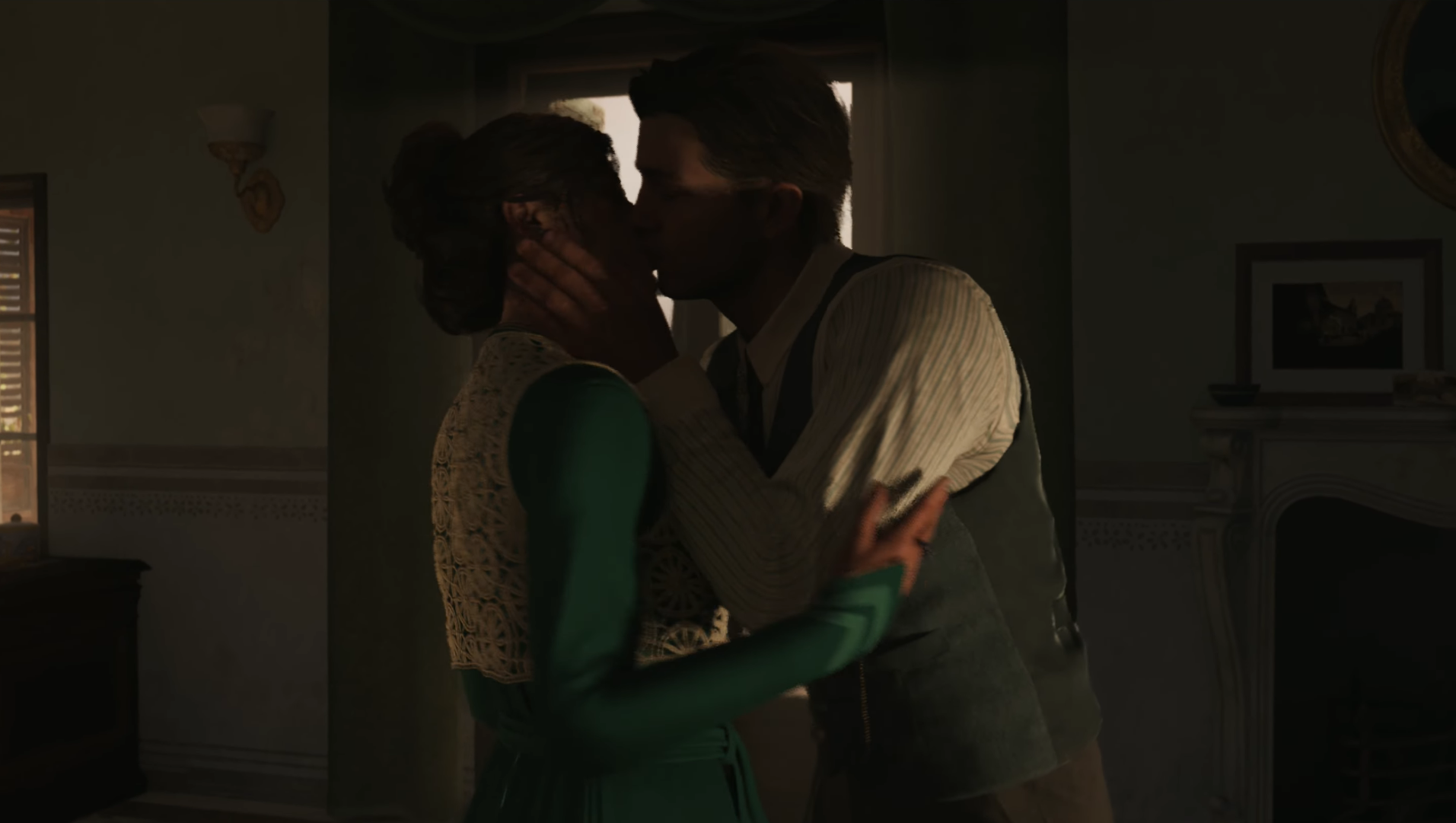 Chapter 9, Enzo and Isabella kiss (Image via 2K Games)