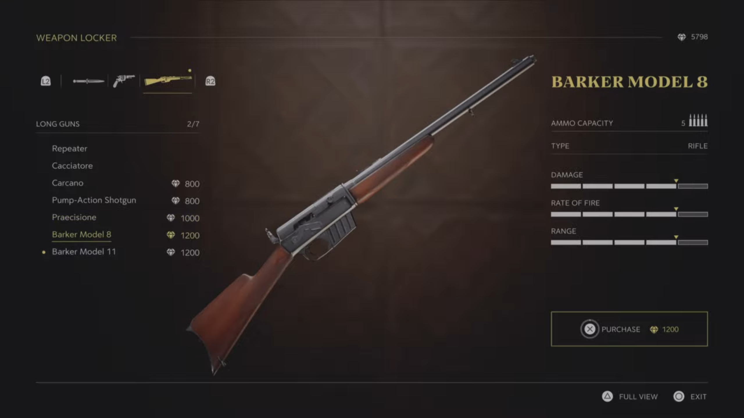 List of all rifles (Image via 2K Games)