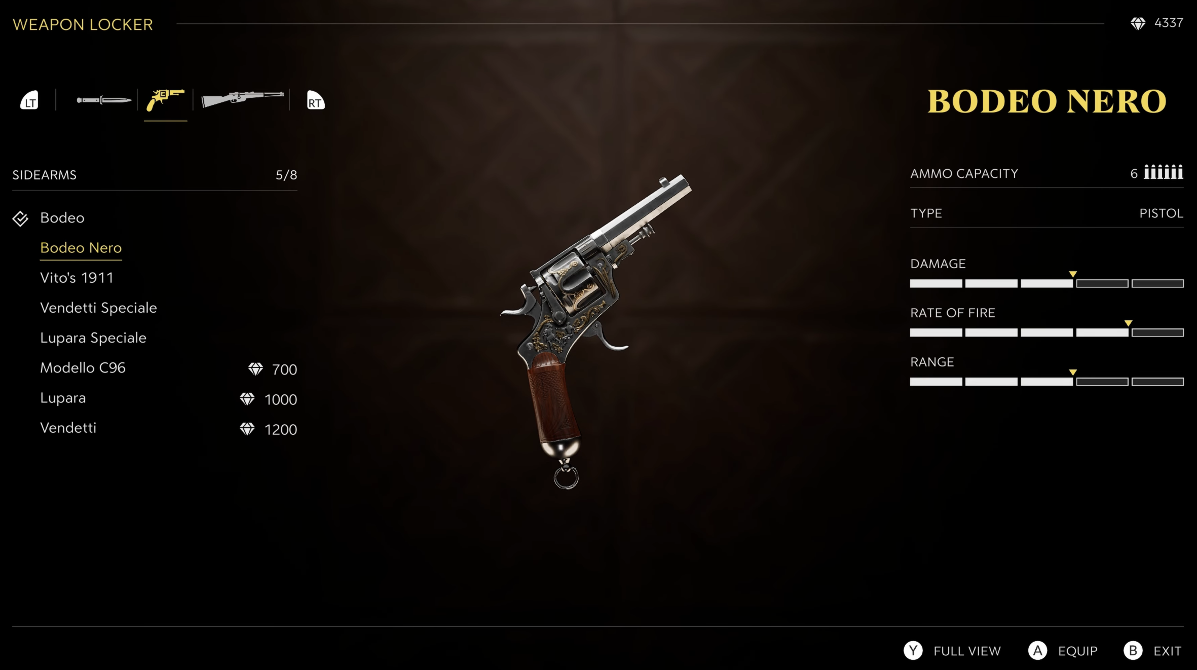 List of all pistols in Mafia The Old Country(Image via 2K Games)
