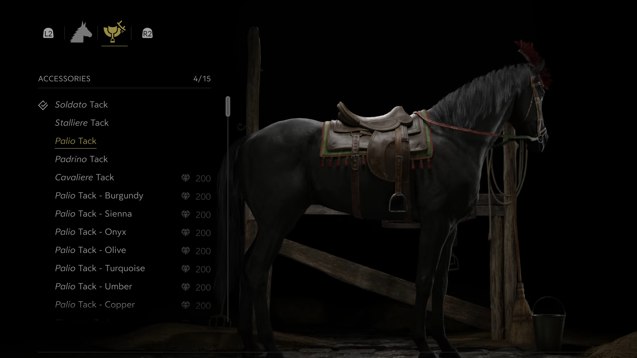 List of all horses in Mafia The Old Country (Image via 2K Games)