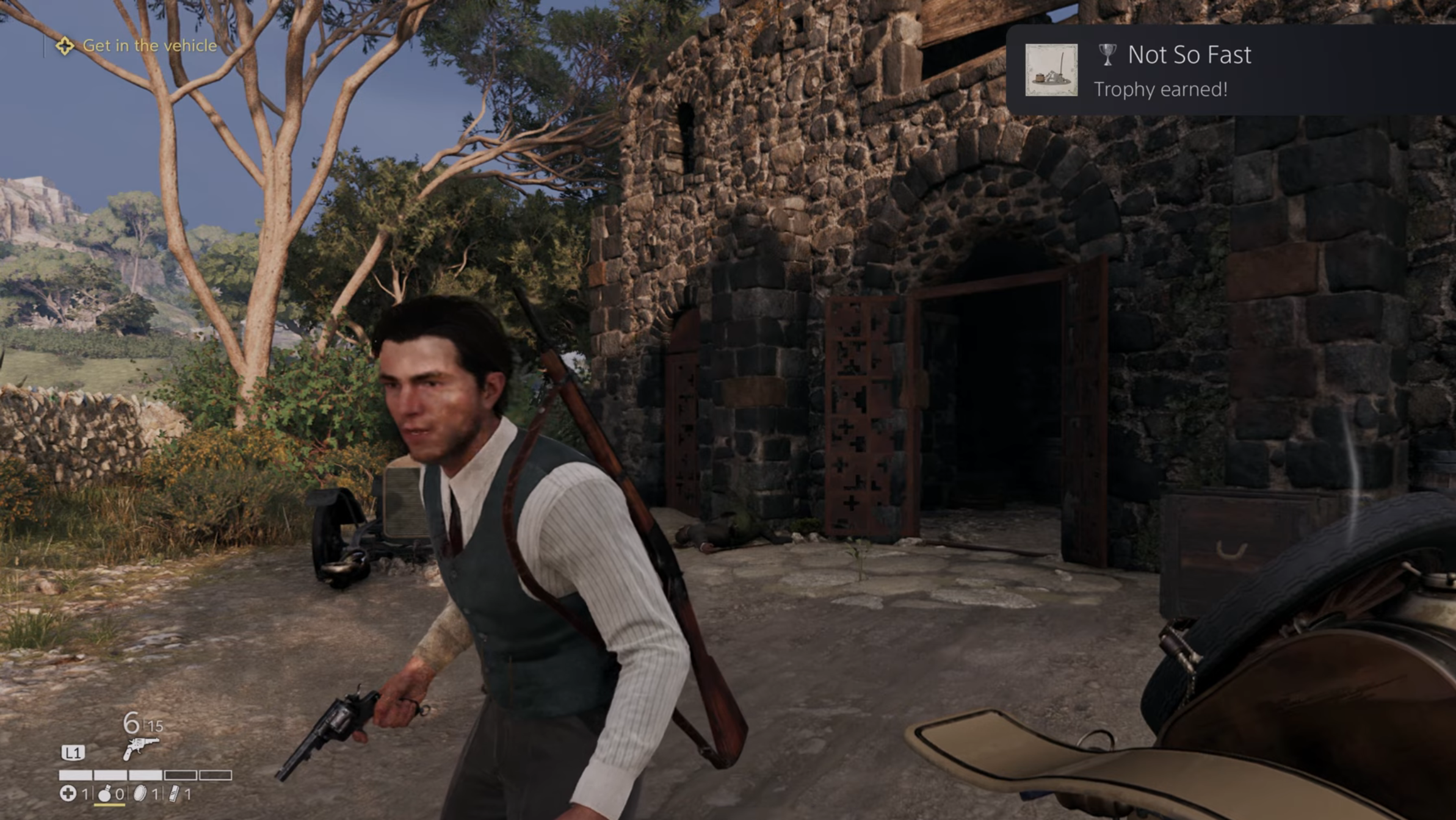 Unlock the Not So Fast Trophy in Mafia The Old Country (Image via 2K Games)