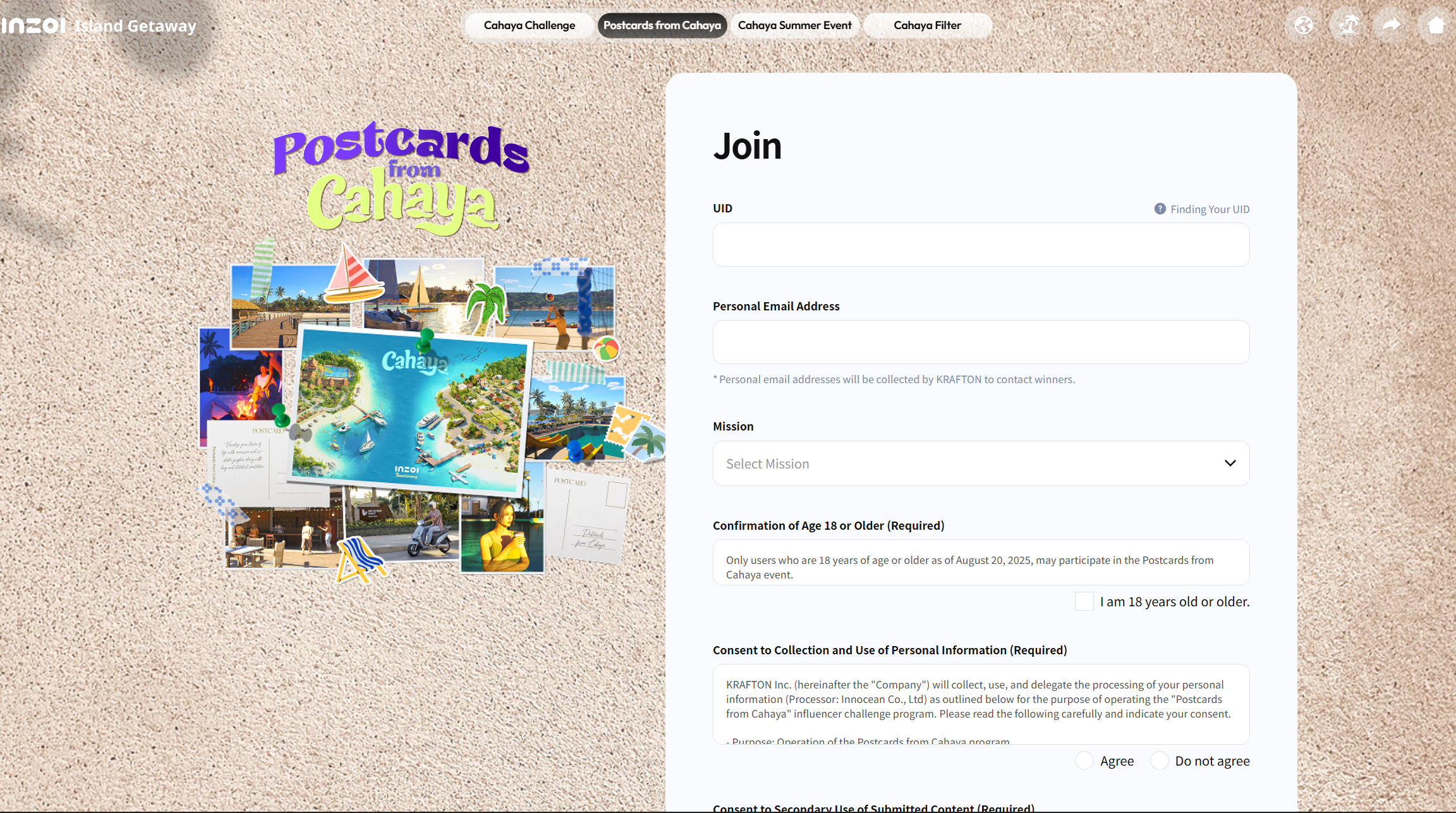 Join the Postcards from Cahaya challenge (Image via Krafton)