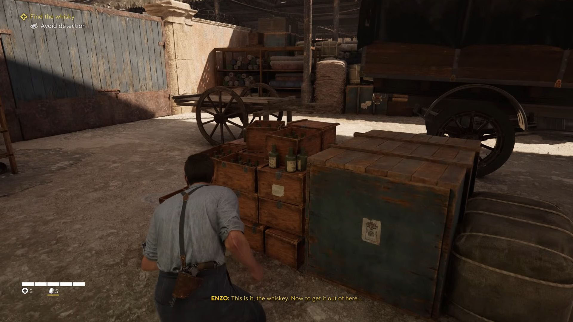 The whiskey is near the truck