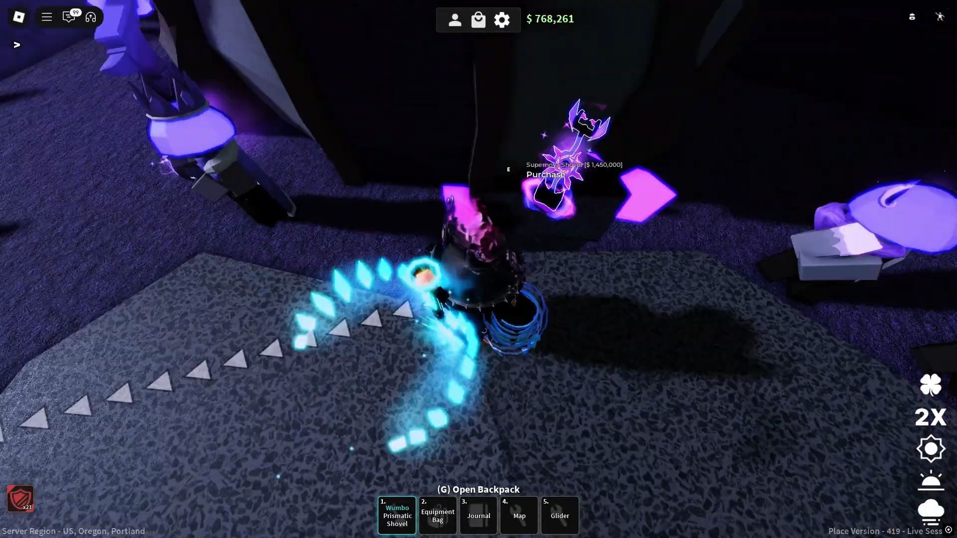 Supernova Shovel in Dig (Image via Roblox)