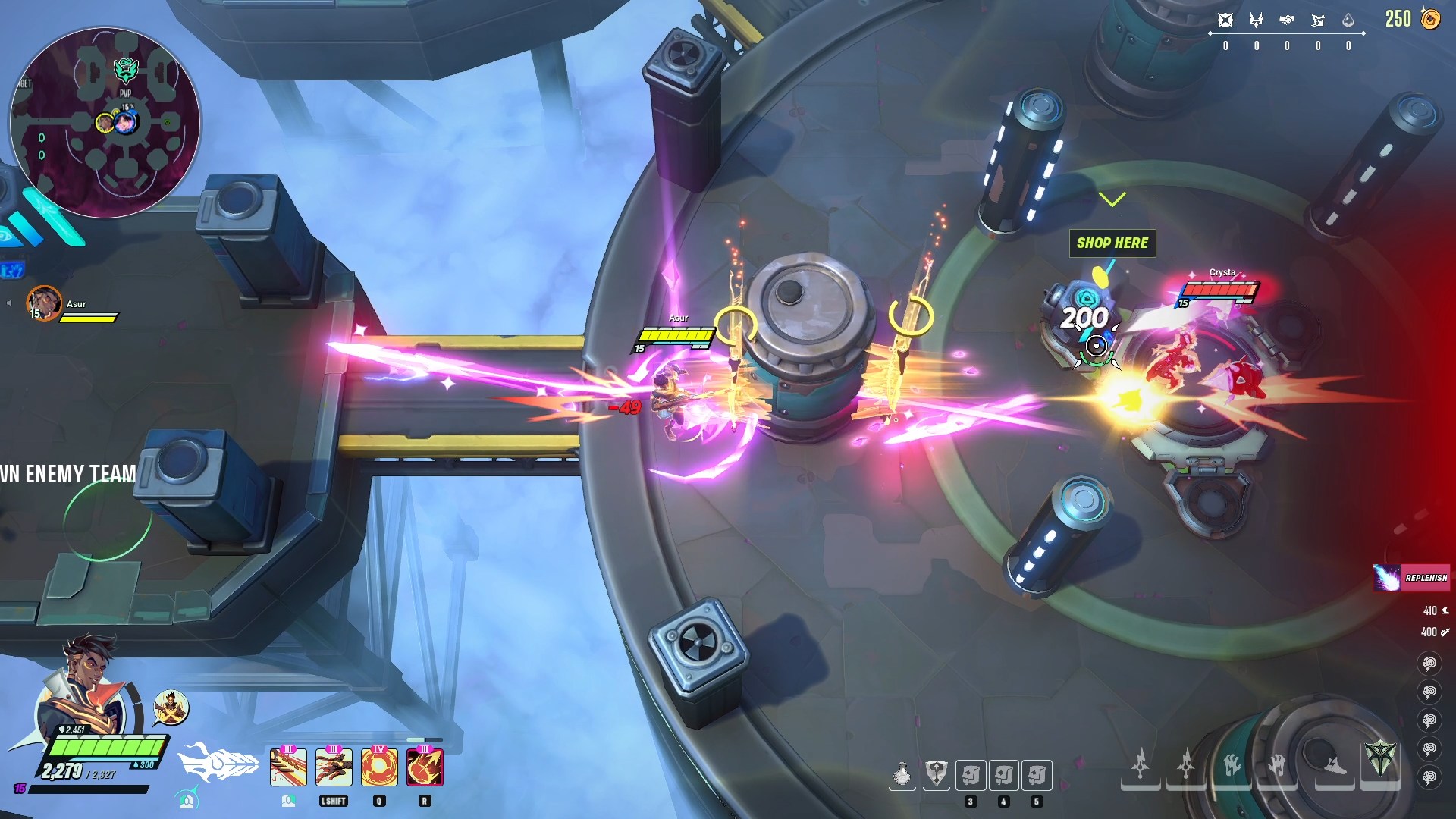 Shooting through the portal
