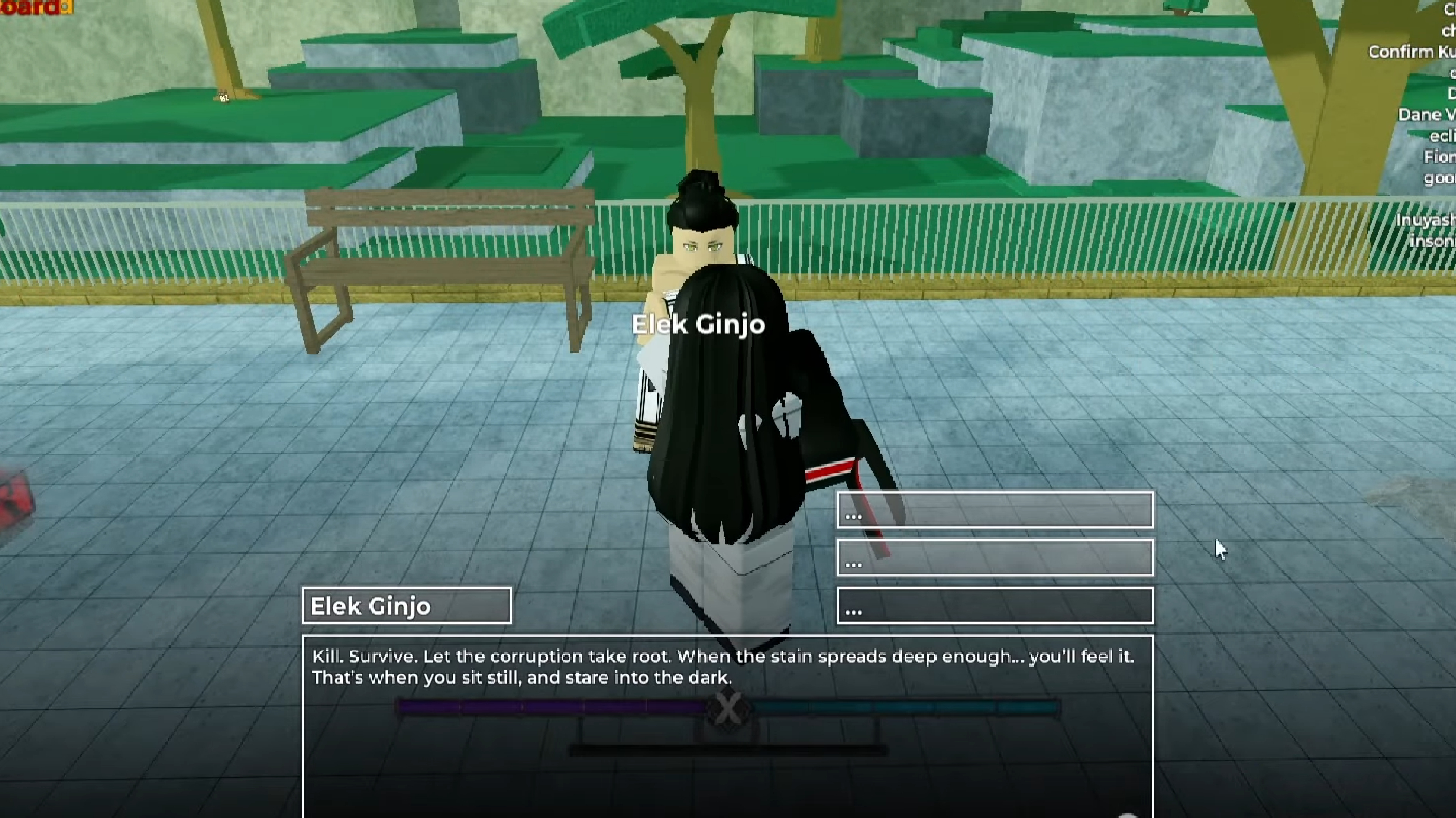 Talk to Elek Ginjo (Image via Roblox Corporation)