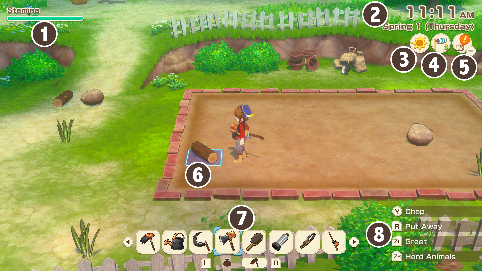 The 3rd icon shows the weather for the day (Image via XSEED Games)