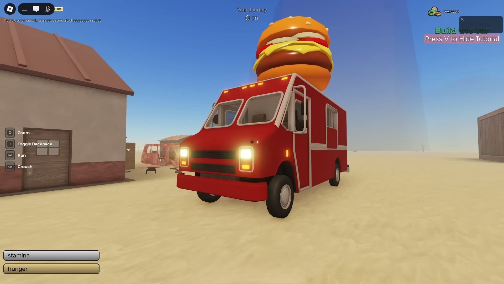 The Burger Truck in A Dusty Trip (Image via Roblox)