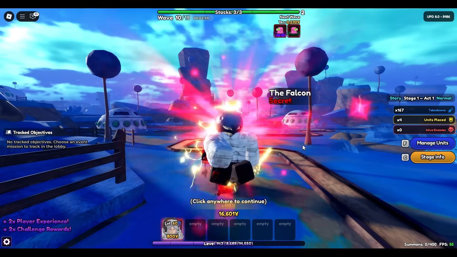 The Falcon in Anime Vanguards (Image via Roblox Corporation)