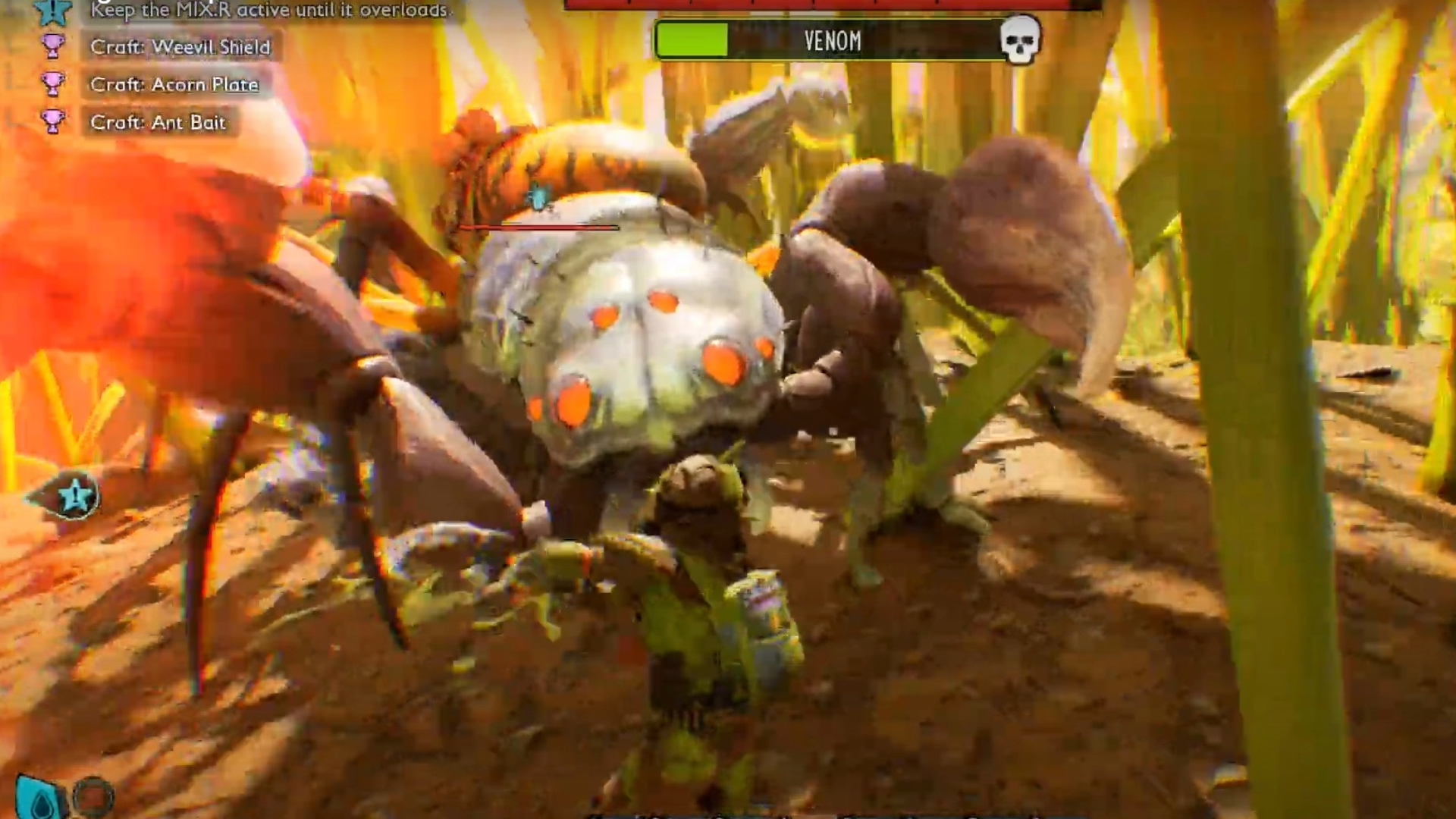 The venom meter at the top keeps filling up as you take more hits