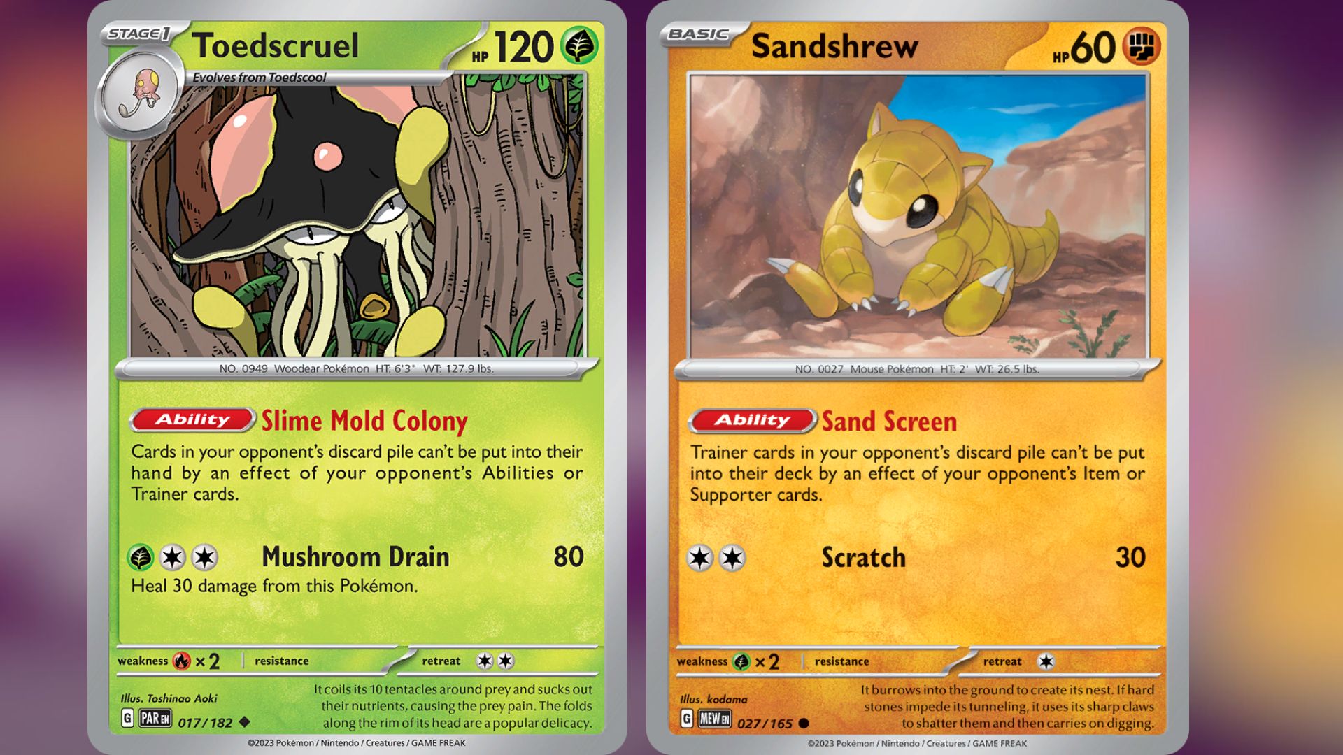 Toedscruel and Sandshrew (Image via TPC)
