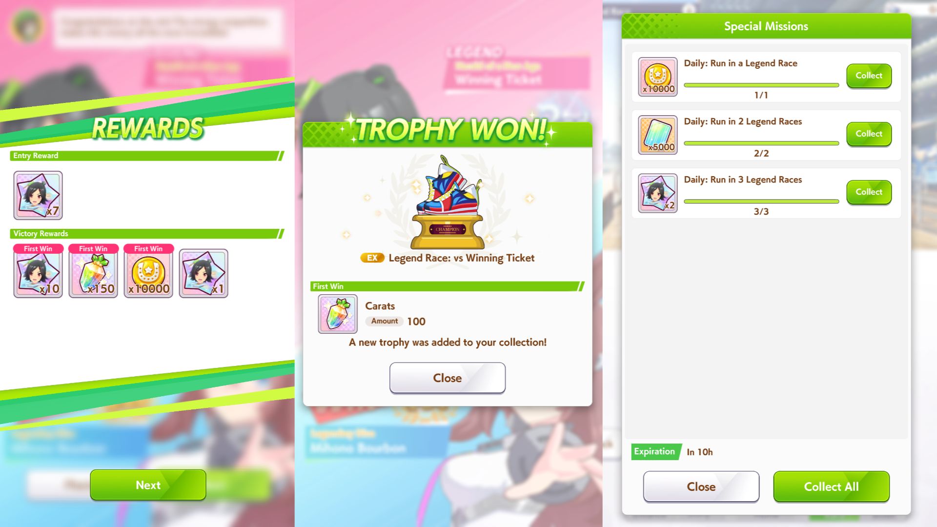 Legend Race rewards