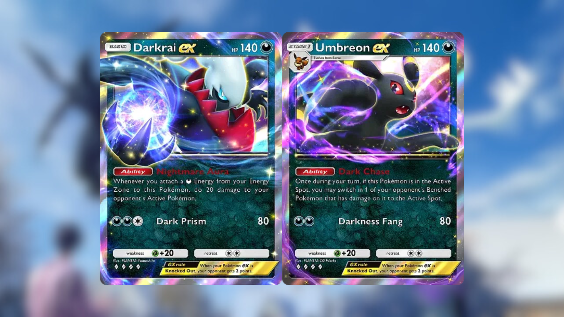 Umbreon ex and Darkrai ex (Image via The Pokemon Company)