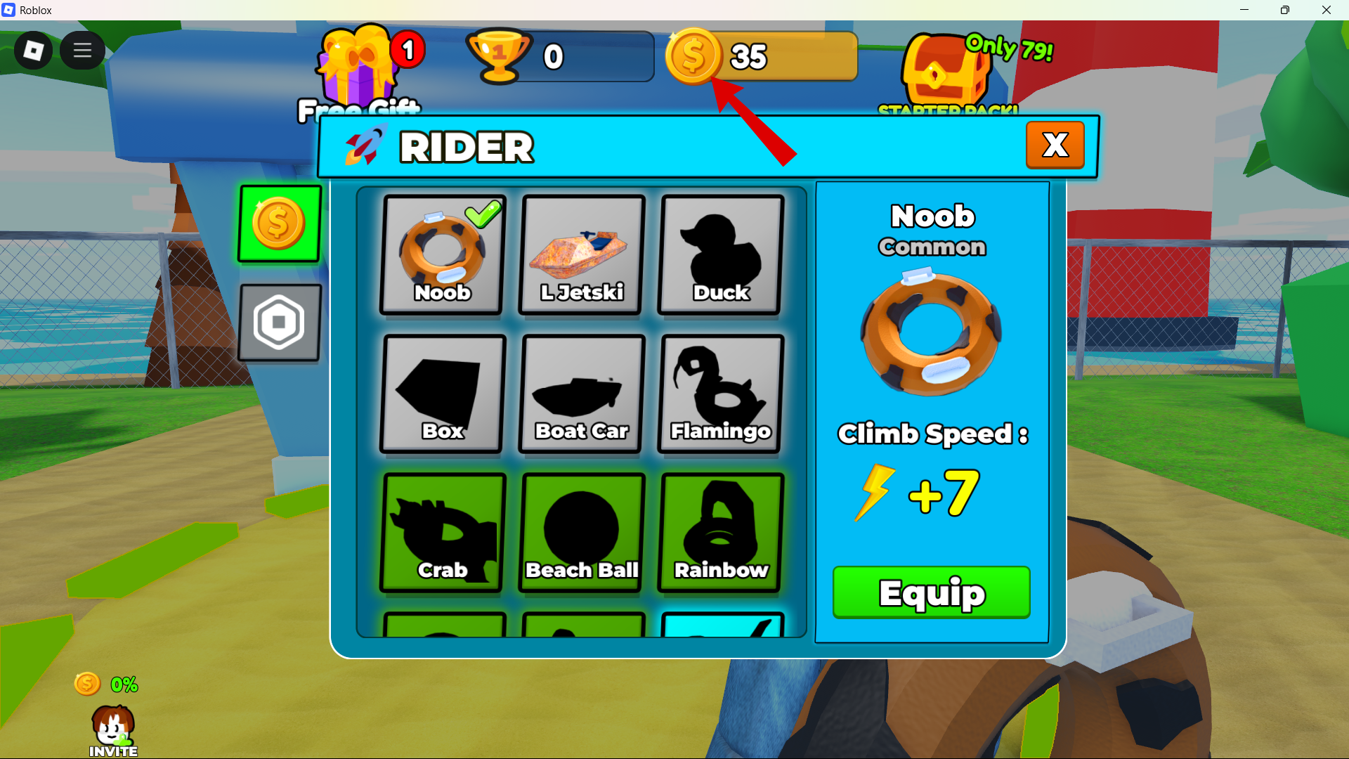 The coins in Climb And Slide(image via roblox corporation)